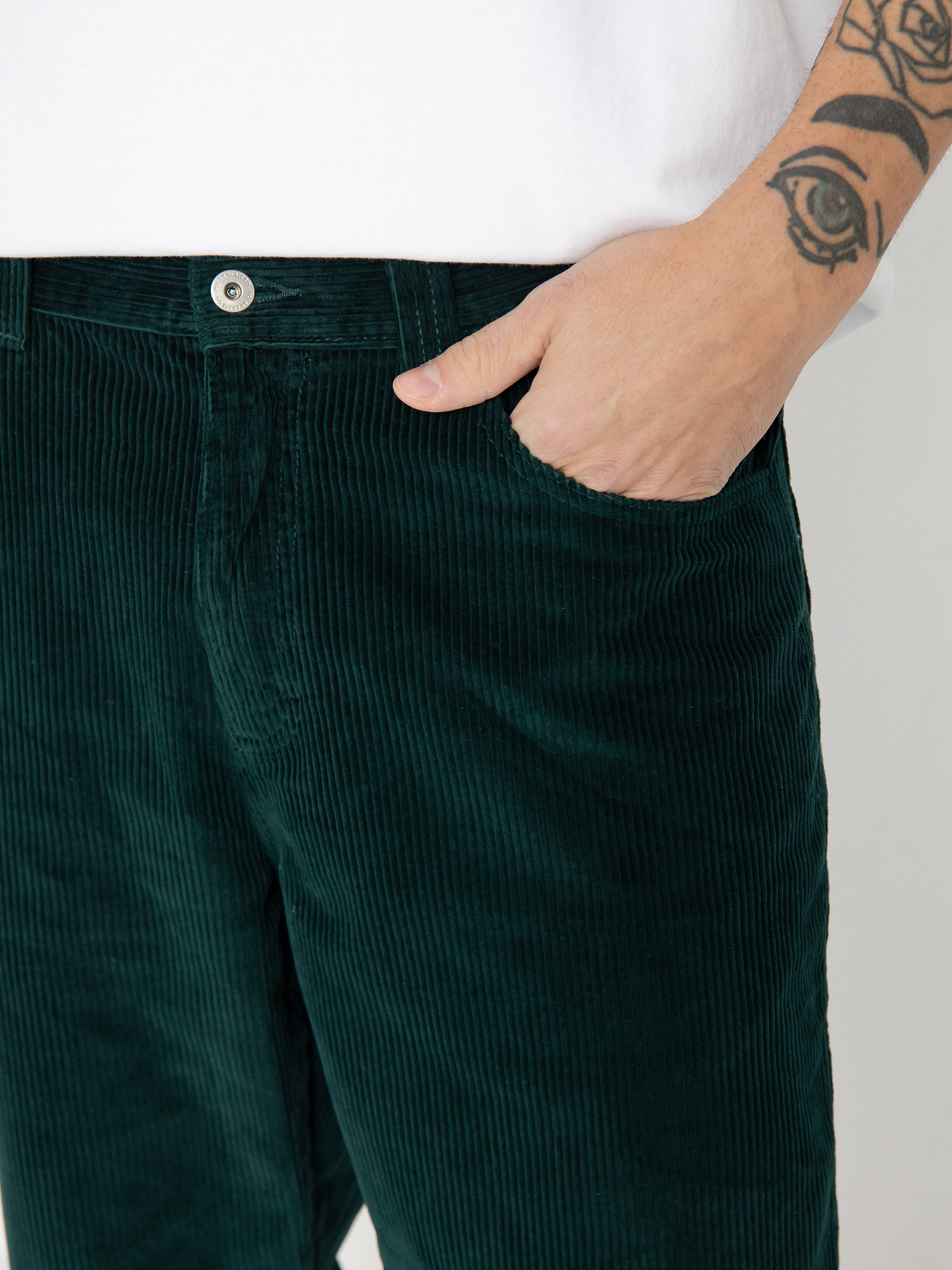 Pantaloni Polar Skate 93! Cord (dark emerald)