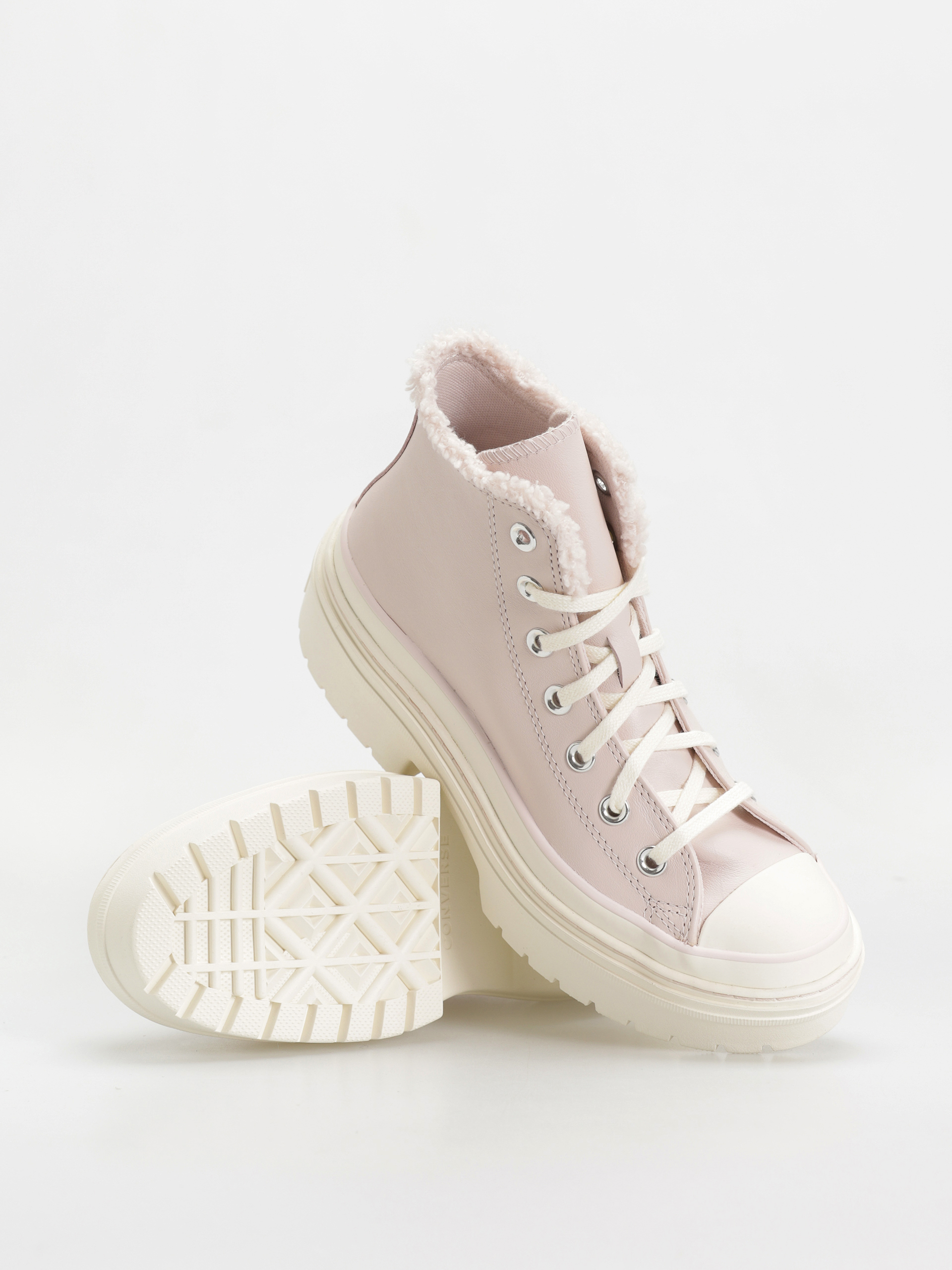 Pantofi Converse Chuck Taylor All Star Lugged Heel Sherpa Wmn (blush hush/egret/egret)