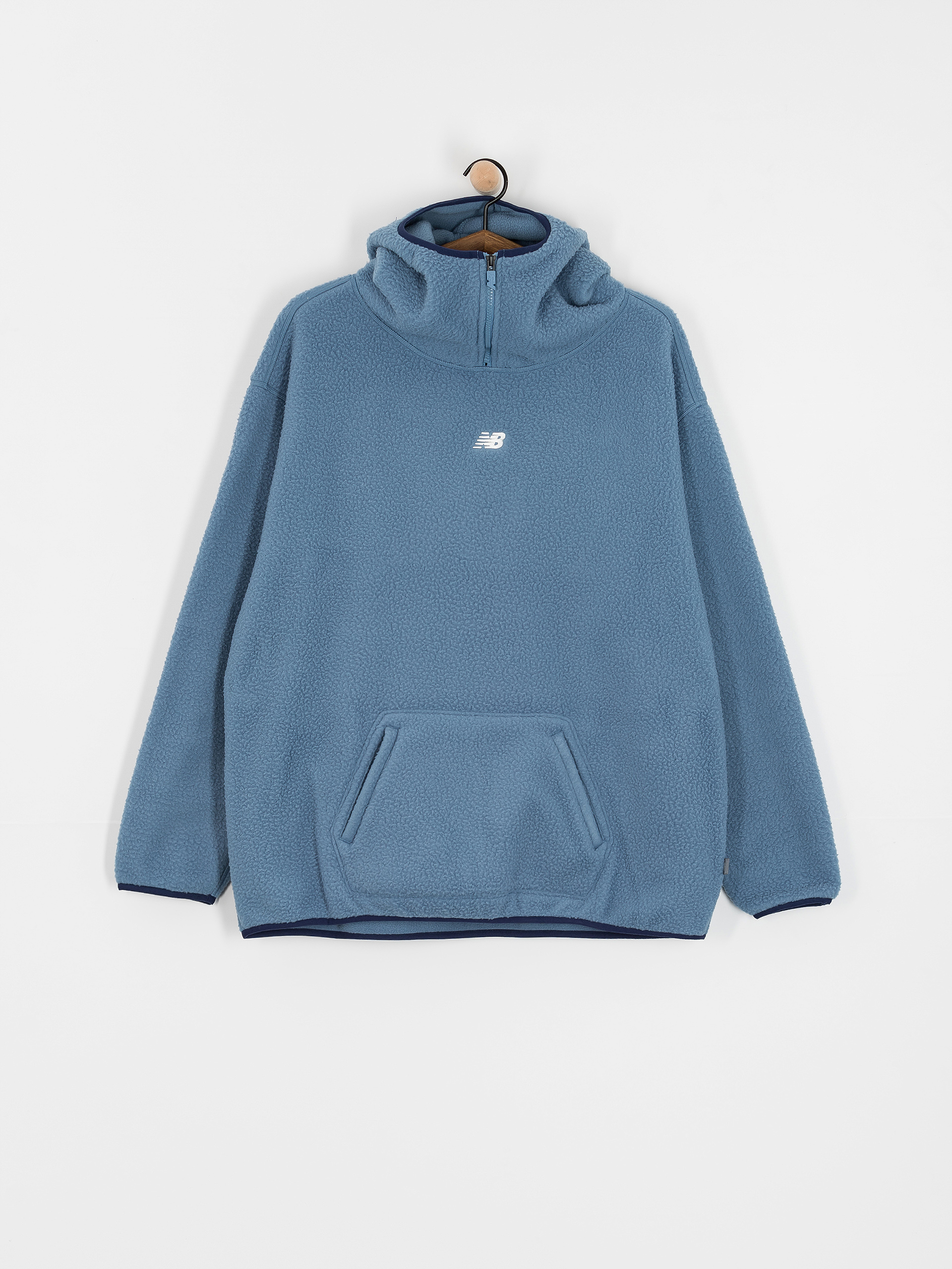 Hanorac din fleece New Balance Hoops Sherpa Top (heronblue)