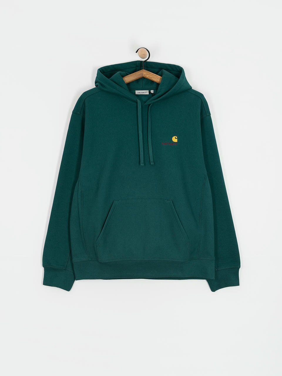 Hanorac cu glugă Carhartt WIP American Script HD (malachite)