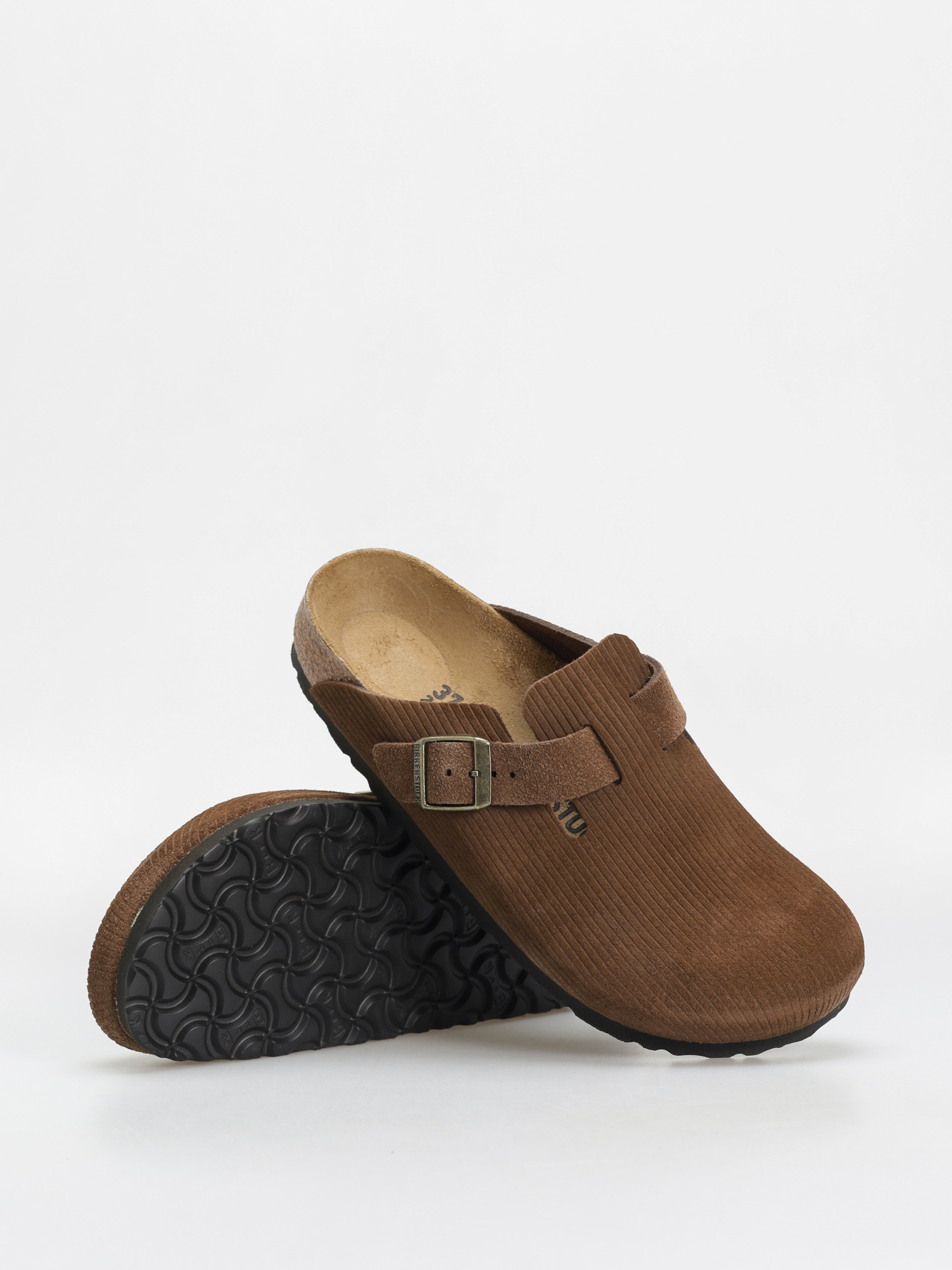 Șlapi Birkenstock Boston Suede Embossed Narrow Wmn - maro
