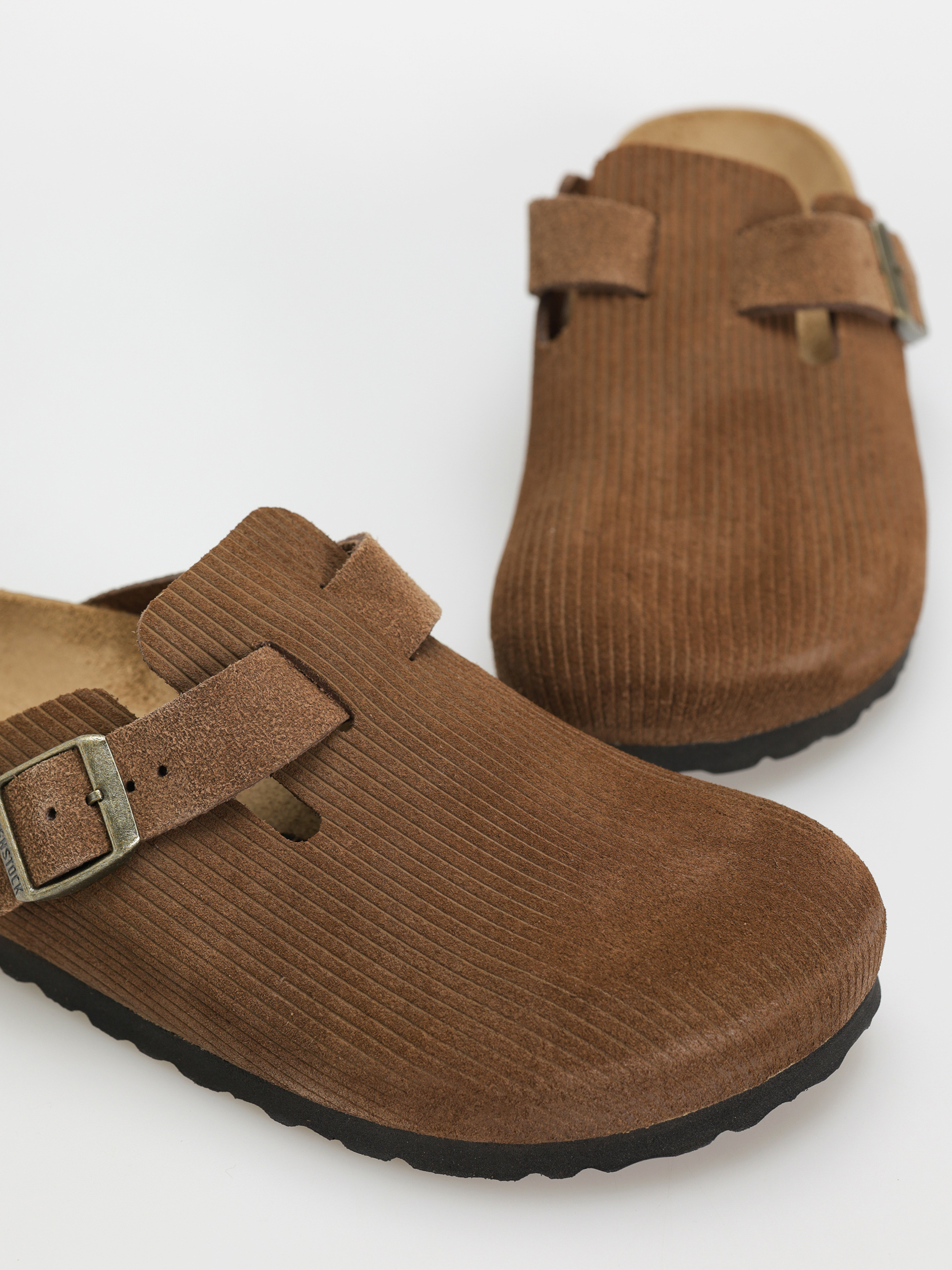 Șlapi Birkenstock Boston Suede Embossed Narrow Wmn - maro