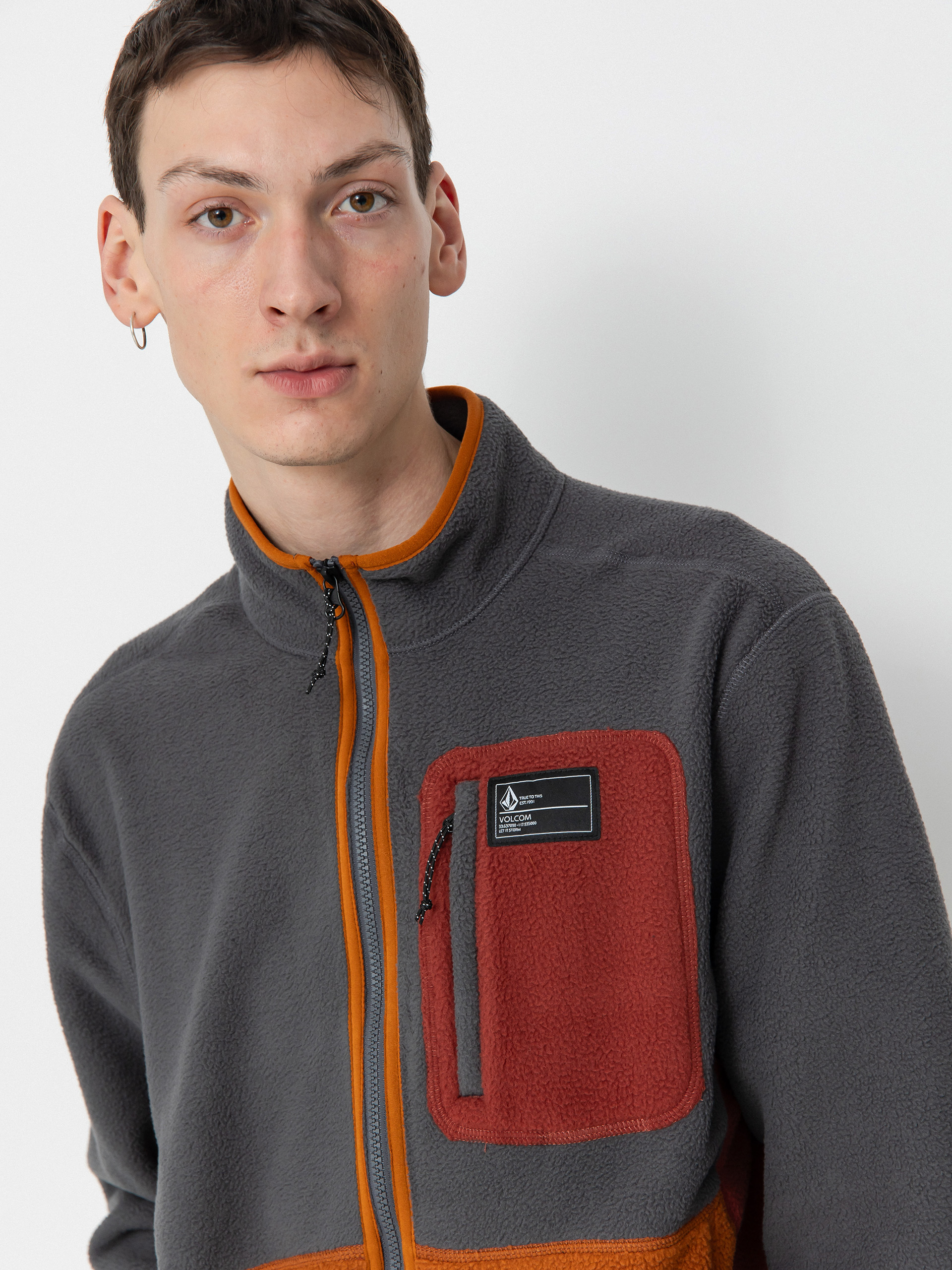 Pentru bărbați Hanorac termic Volcom Fleecer Full Zip (charcoal)