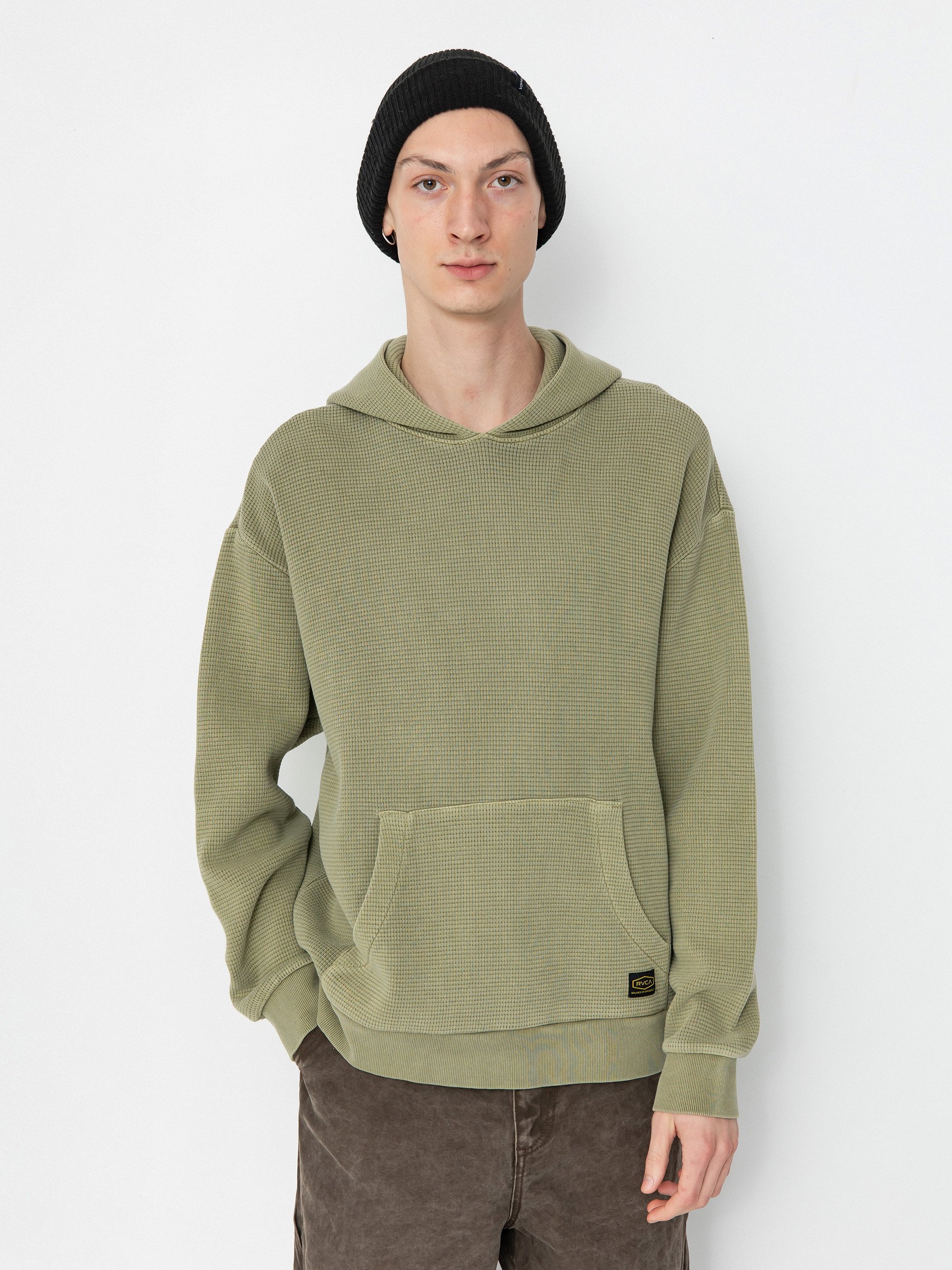 Hanorac cu glugă RVCA Dayshift Thermal HD (olive)