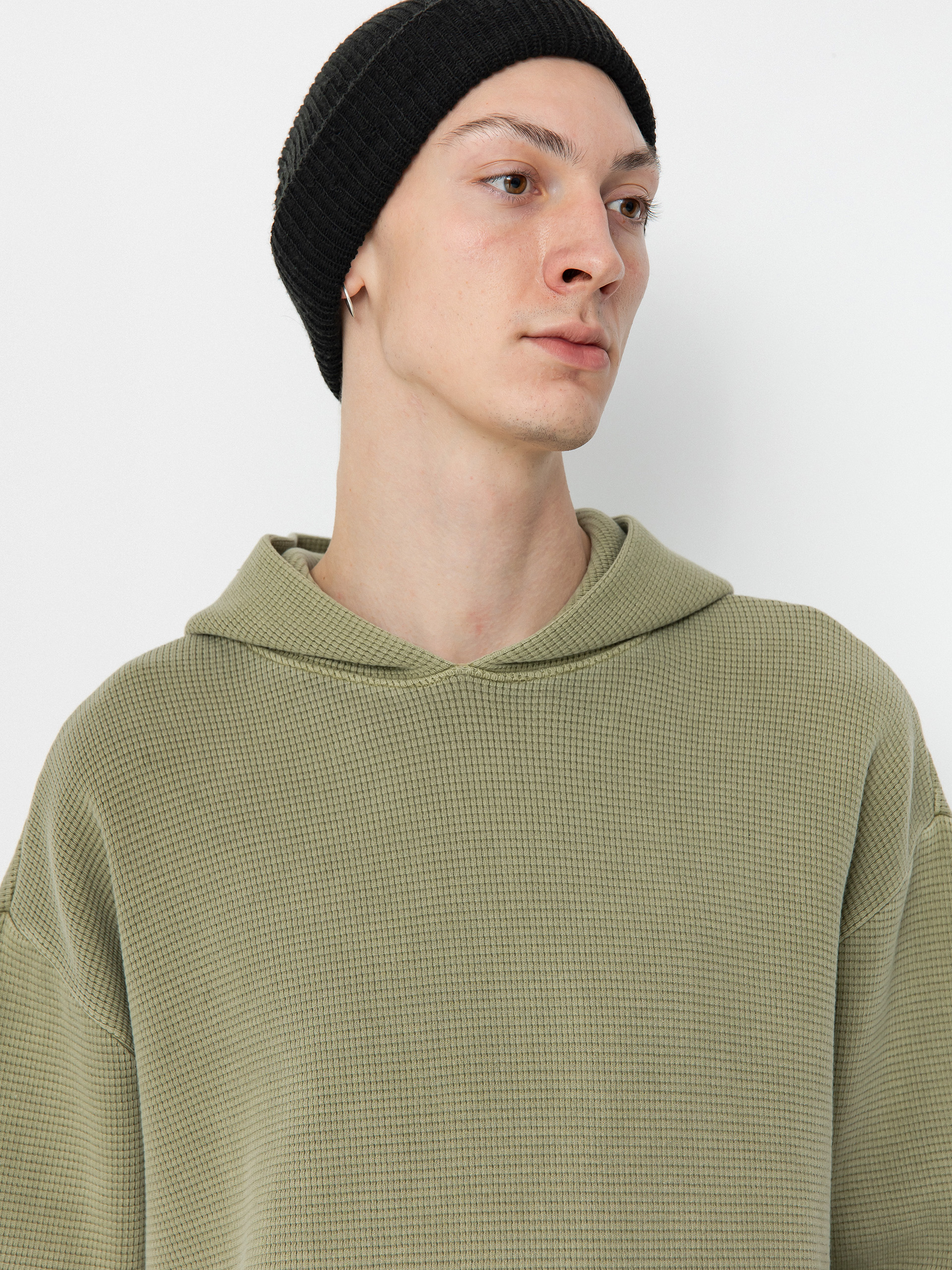 Hanorac cu glugă RVCA Dayshift Thermal HD (olive)
