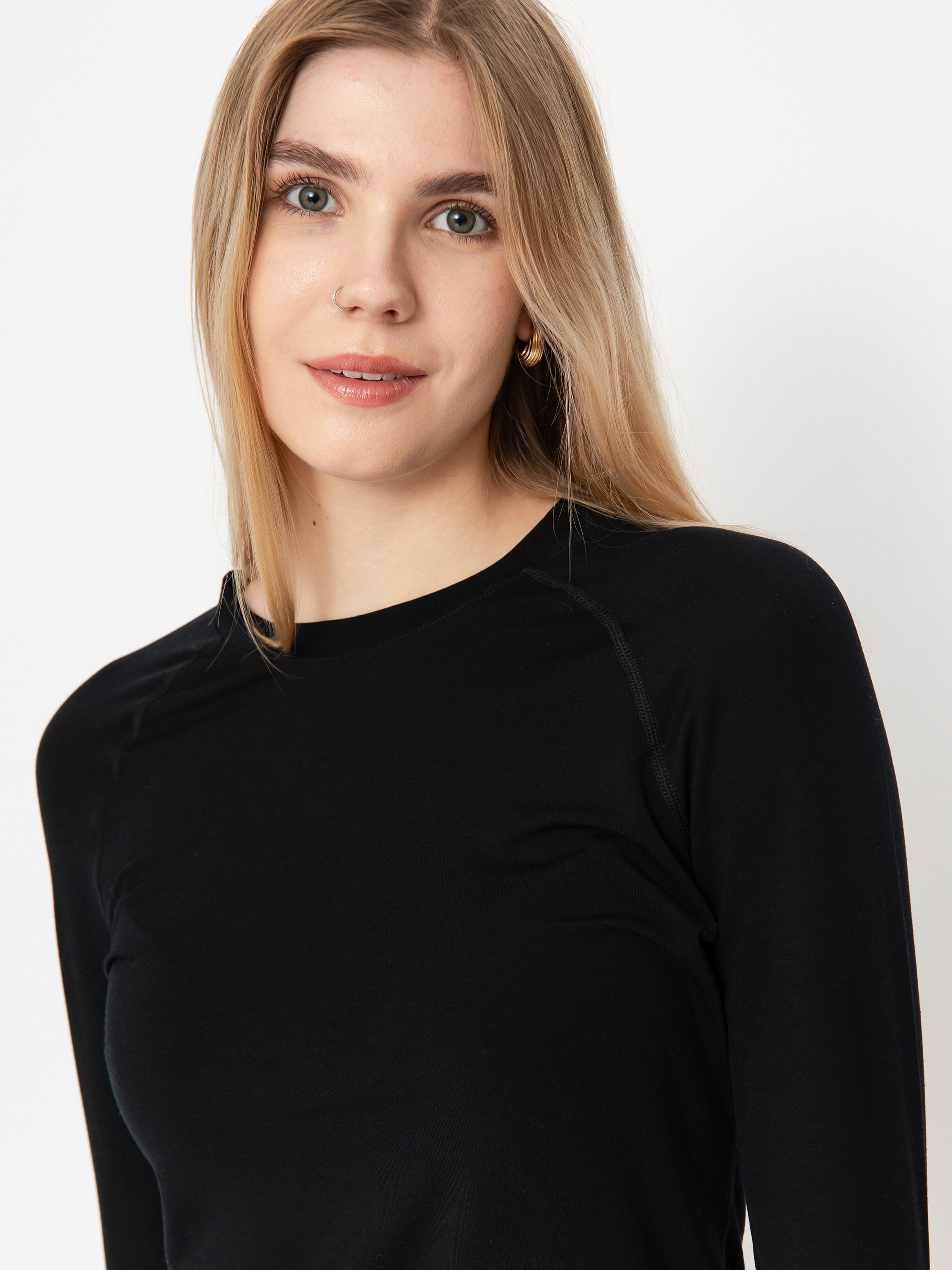 Pentru femei Longsleeve Volcom Merino Blend Crew (black)