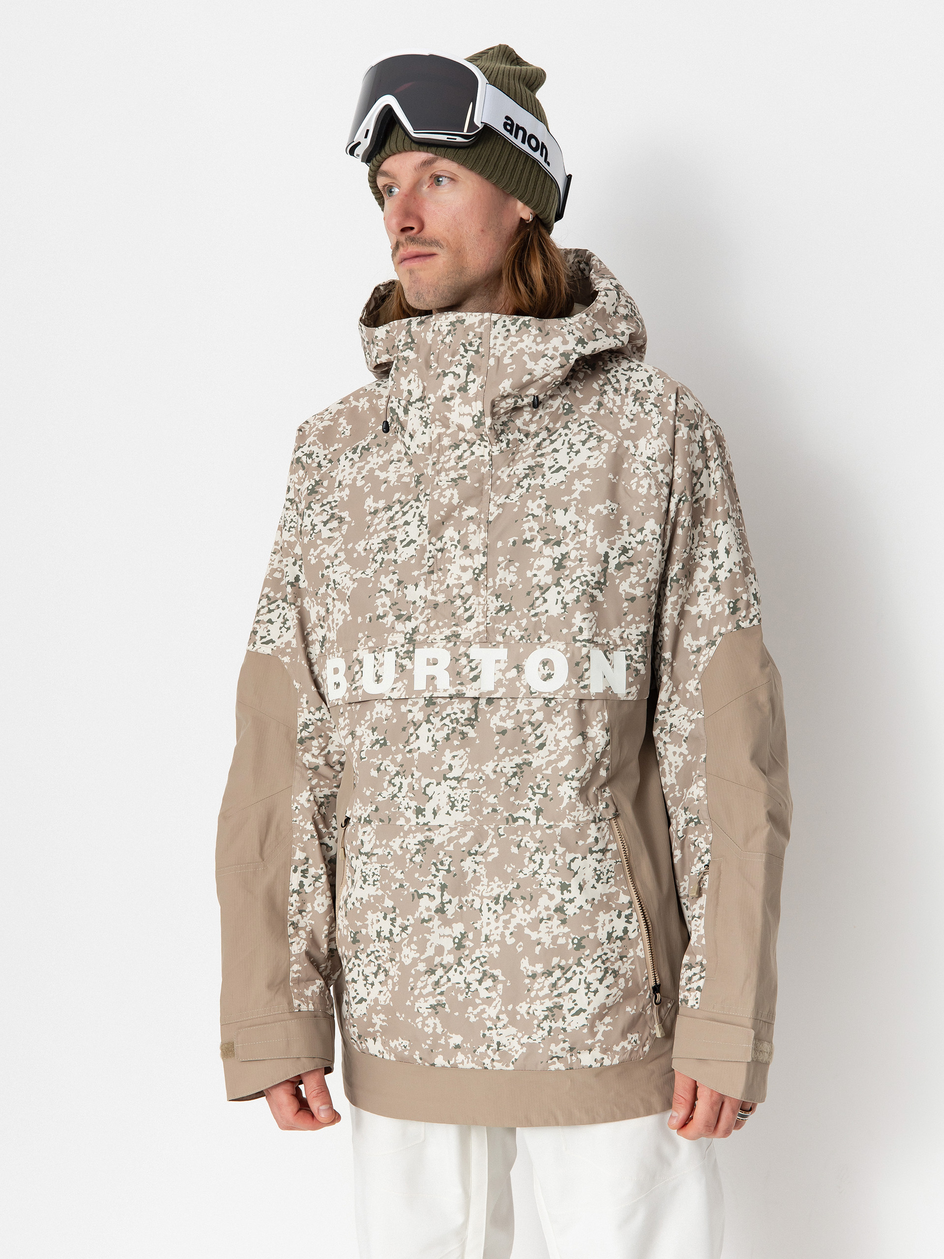 Pentru bărbați Geacă de snowboard Burton Frostner Anorak (snowfall camo/summit taupe)