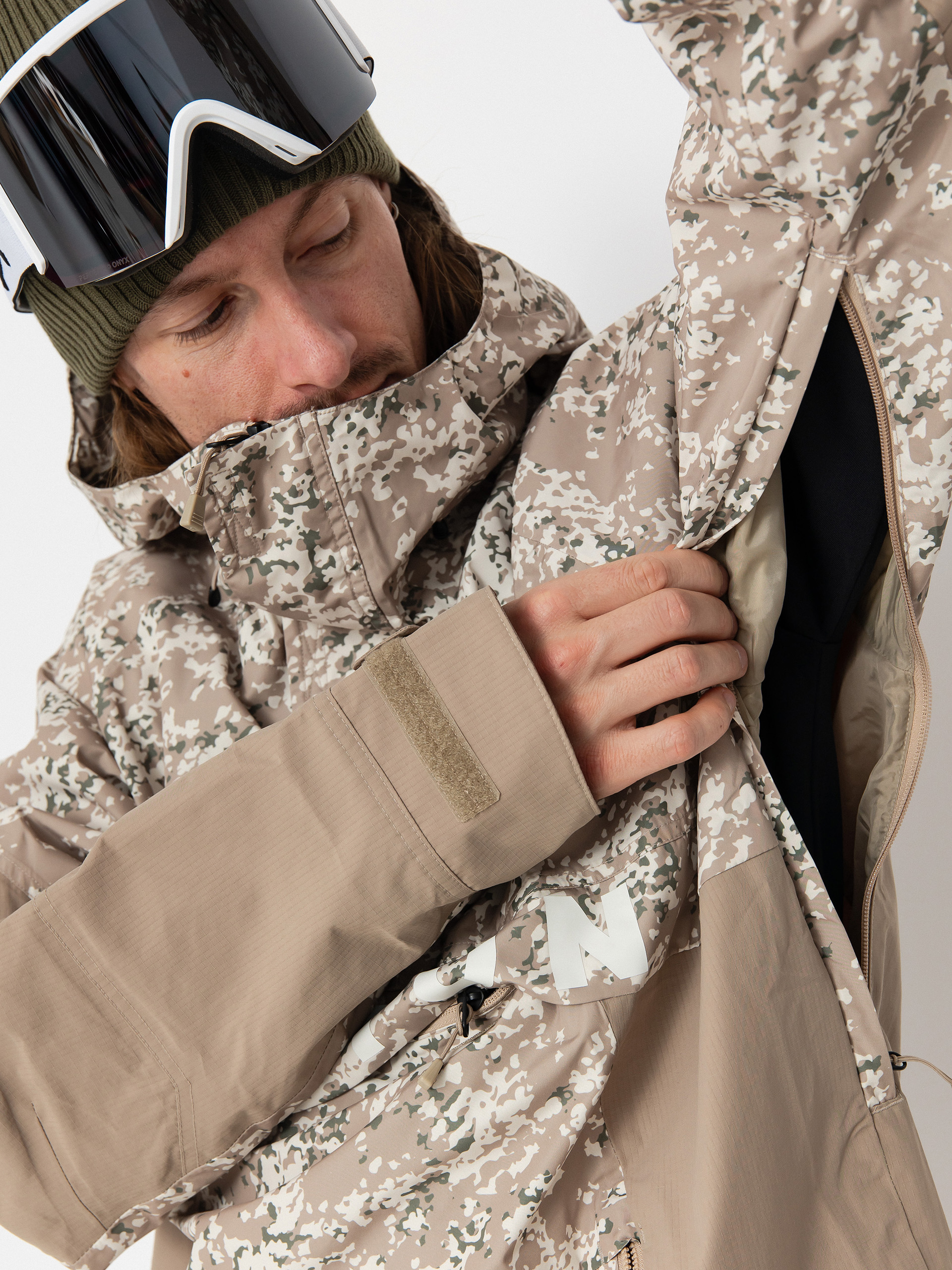 Pentru bărbați Geacă de snowboard Burton Frostner Anorak (snowfall camo/summit taupe)