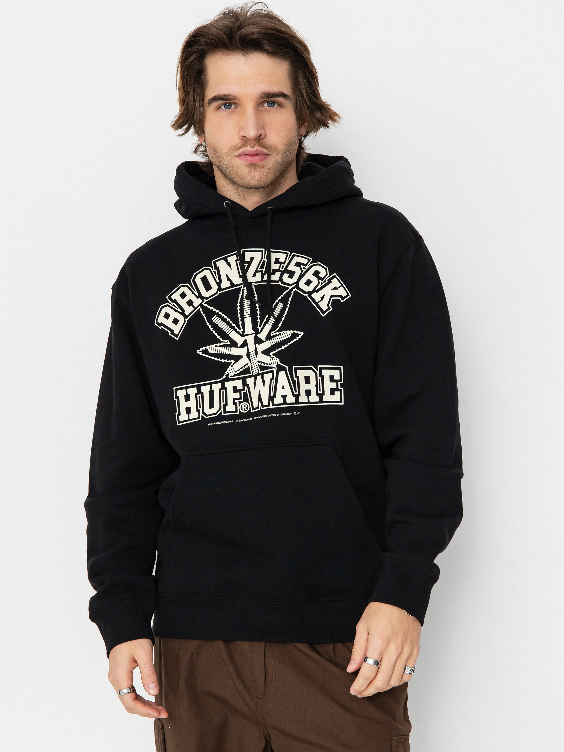 Hanorac cu glugă HUF X Bronze Plantware HD (black)