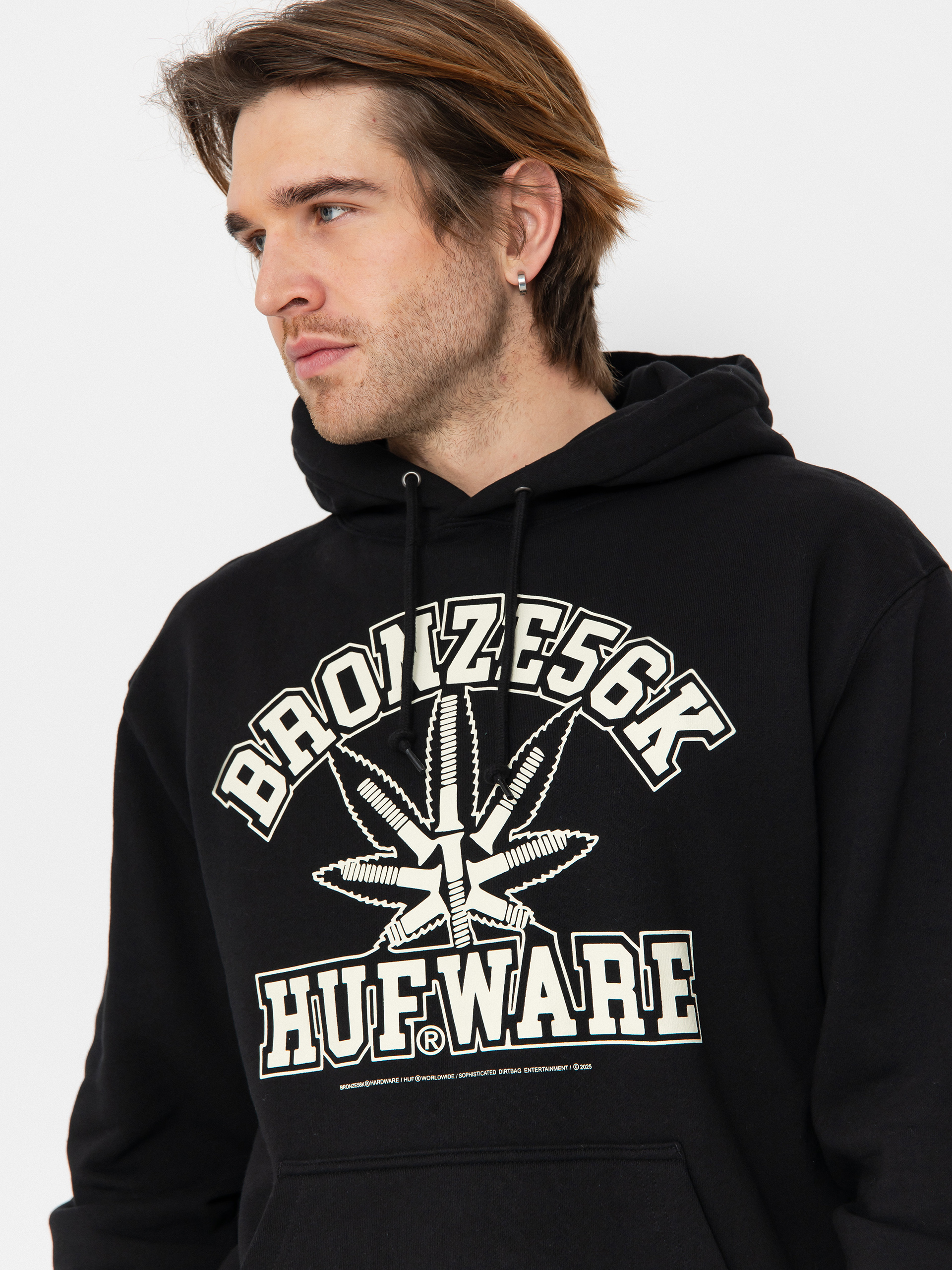Hanorac cu glugă HUF X Bronze Plantware HD (black)