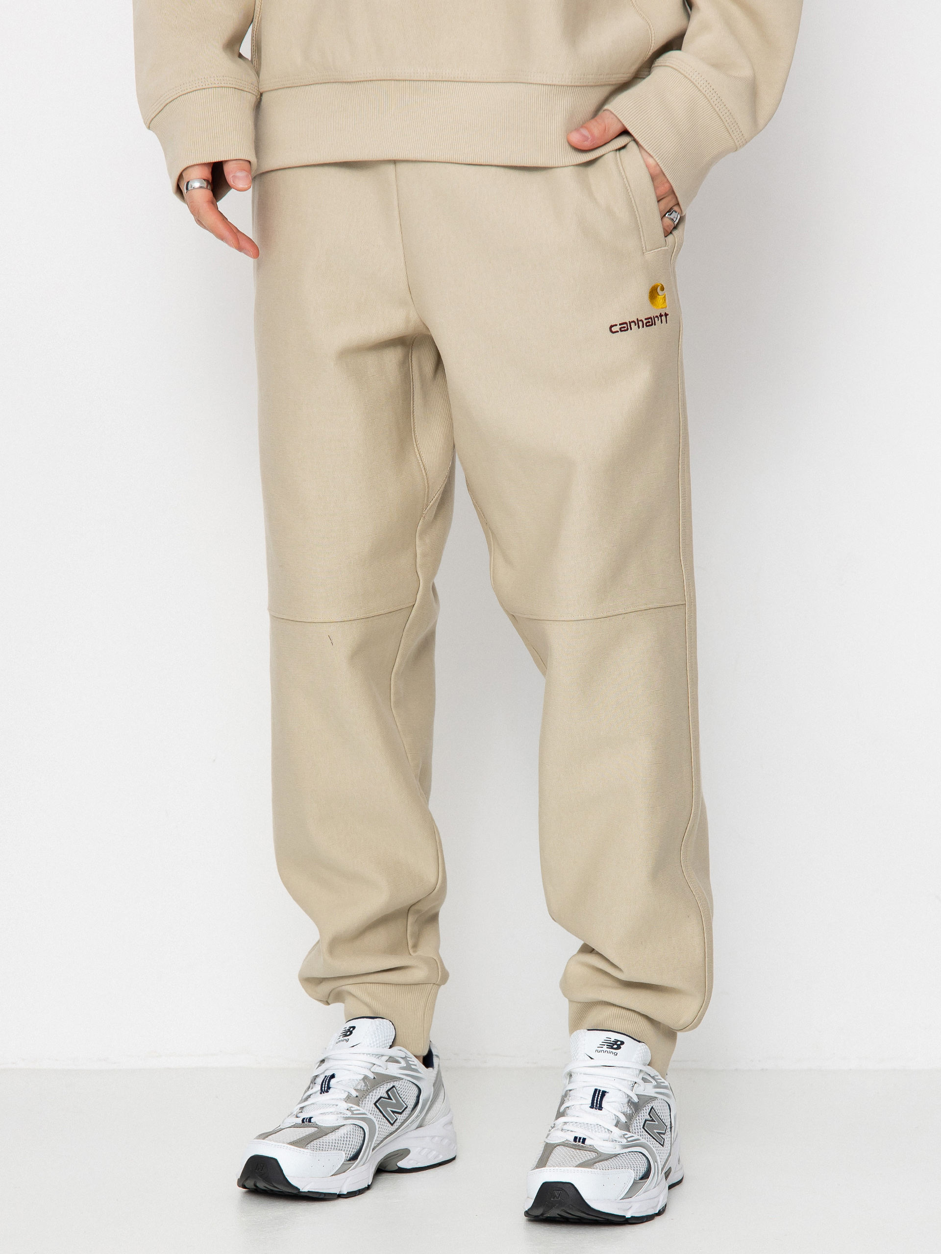 Pantaloni Carhartt WIP American Script Jogging (fleur de sel)