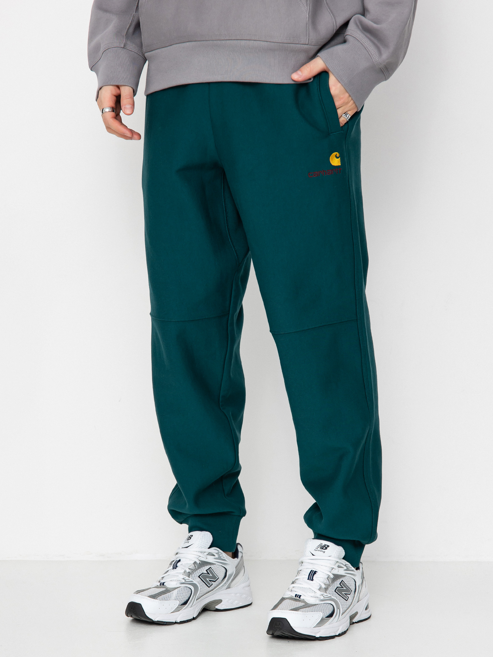 Pantaloni Carhartt WIP American Script Jogging (malachite)