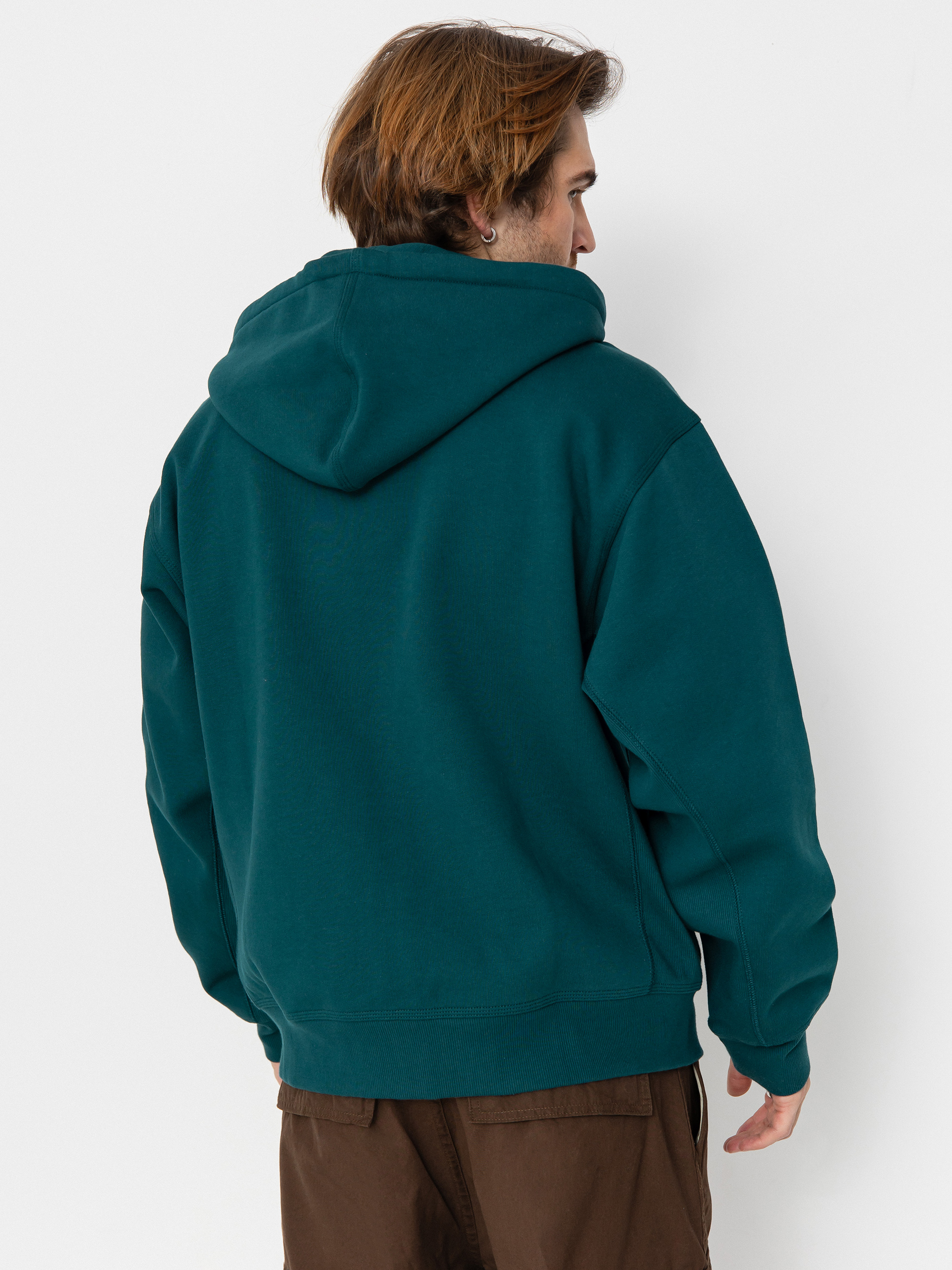 Hanorac cu glugă Carhartt WIP American Script ZHD (malachite)