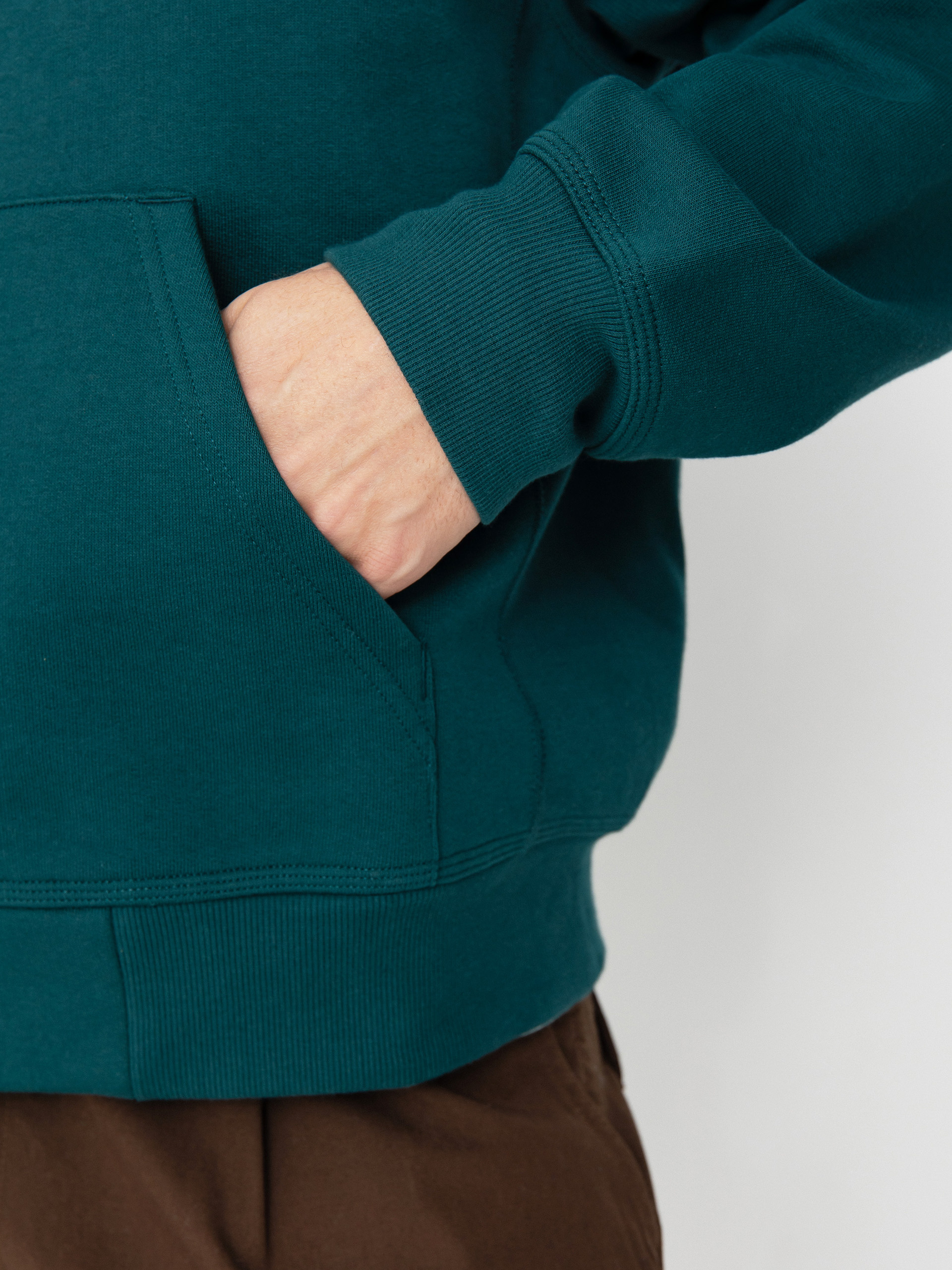 Hanorac cu glugă Carhartt WIP American Script ZHD (malachite)