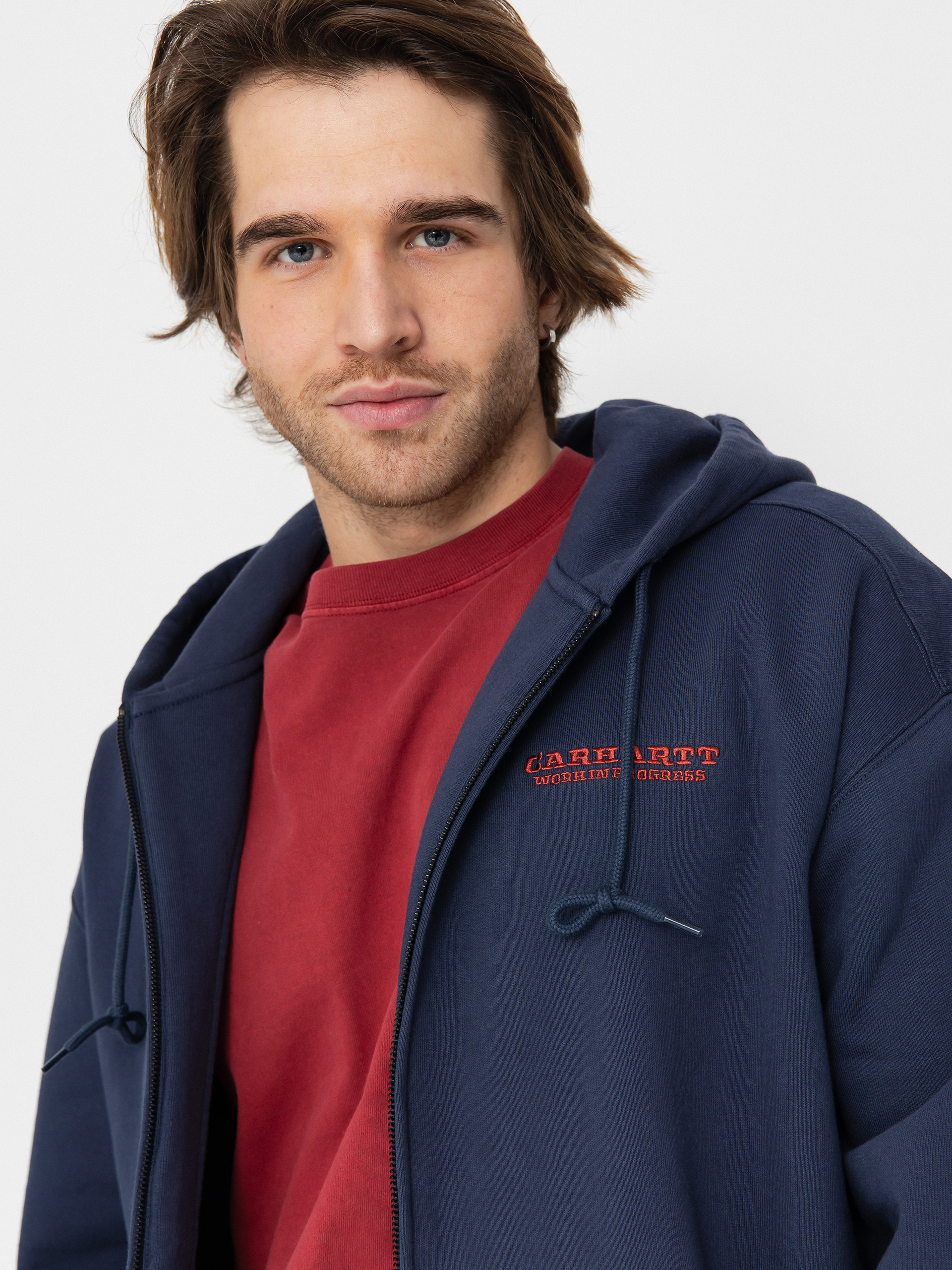 Hanorac cu glugă Carhartt WIP Runaway ZHD (blue/vermillion)