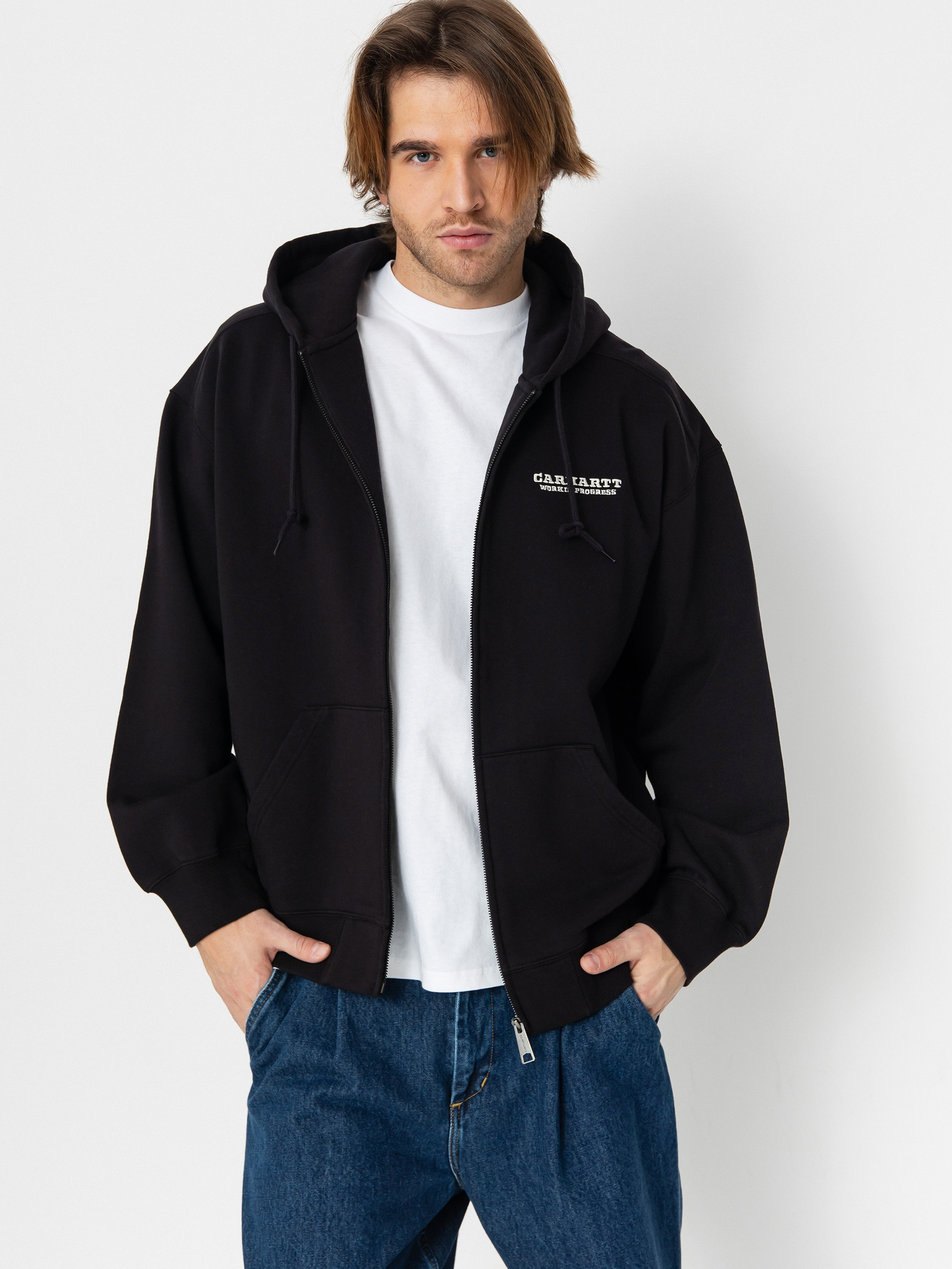 Hanorac cu glugă Carhartt WIP Runaway ZHD (black/wax)