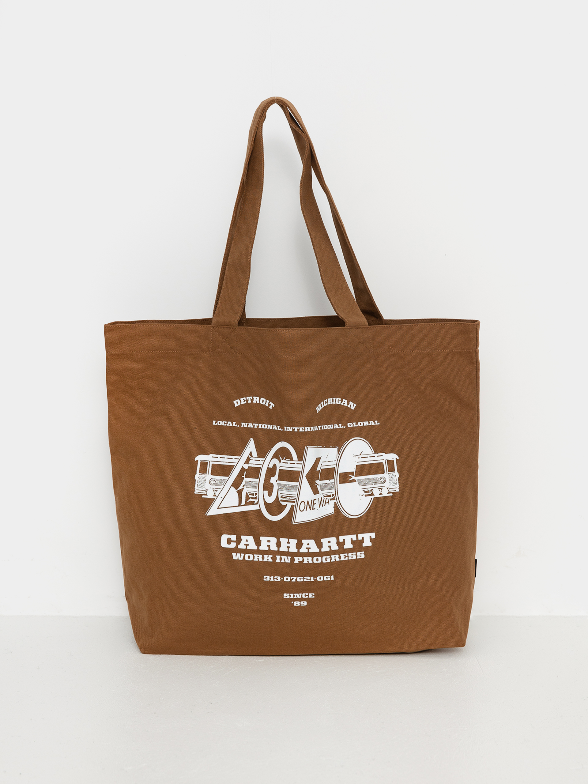 Geantă Carhartt WIP Canvas Graphic Tote (runaway print hamilton brown)