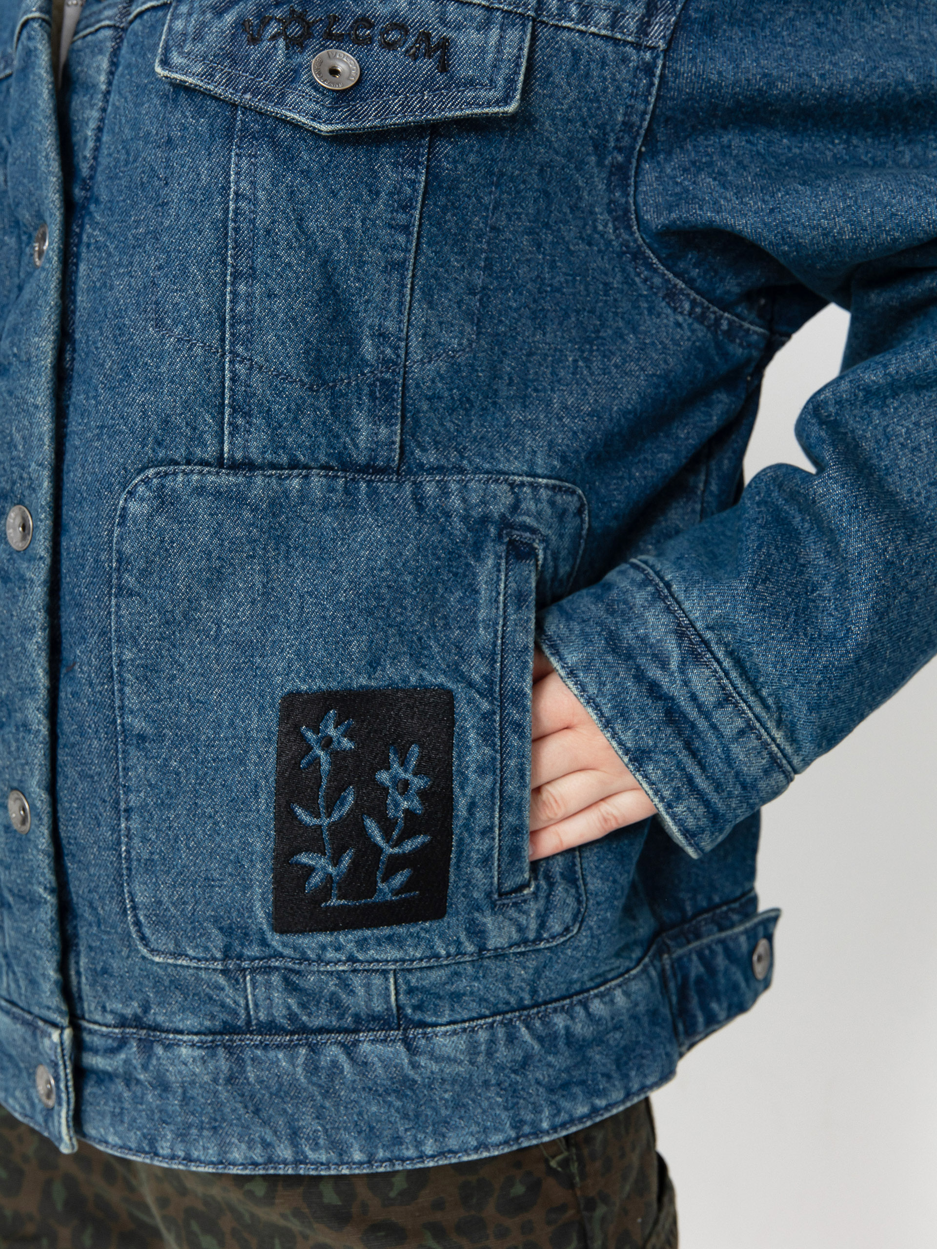 Geacă Volcom Fa Keutchi Denim Wmn (vmi-vintage marbled indigo)