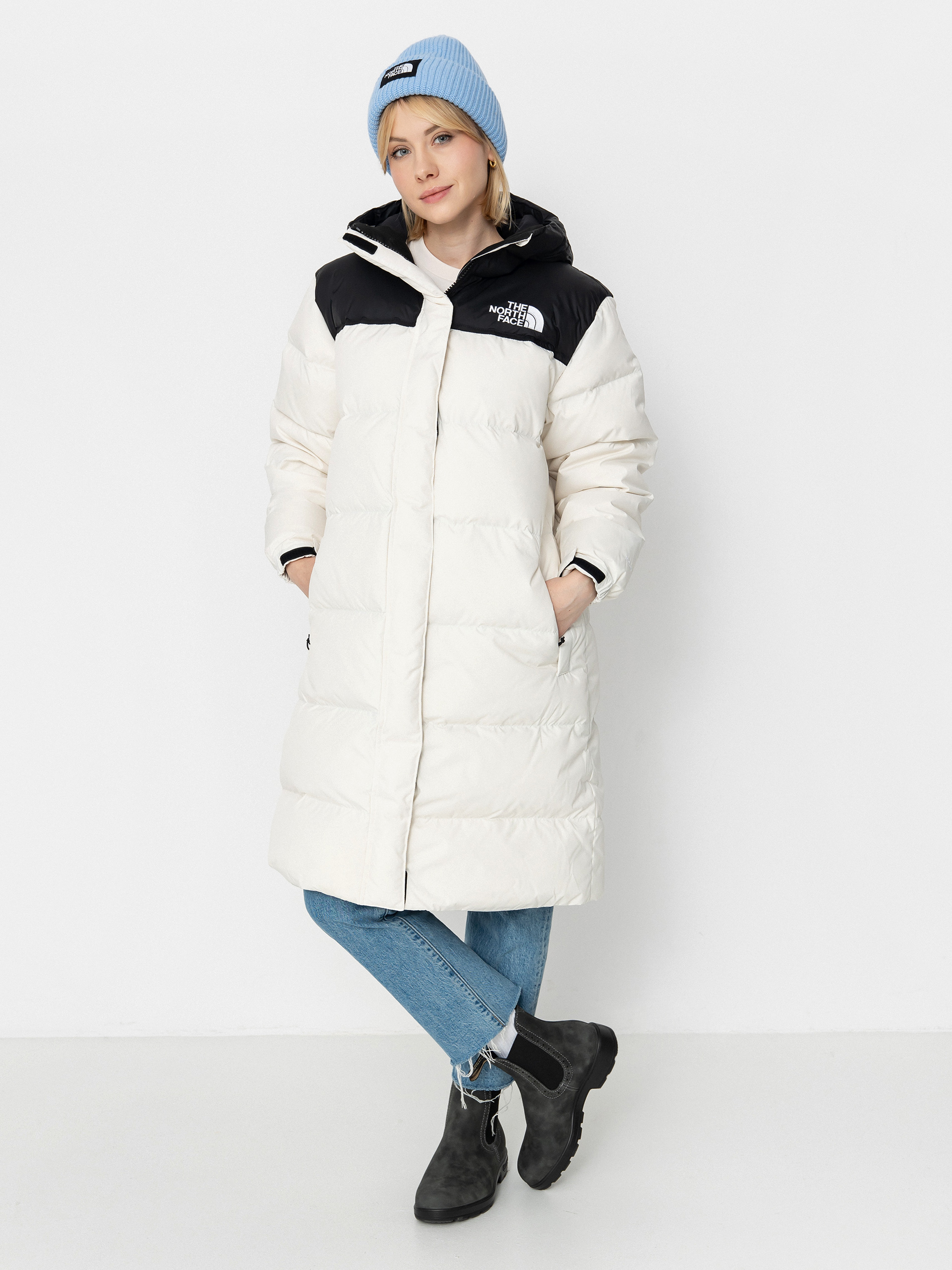 Geacu0103 The North Face Nuptse Parka Wmn (white dune/tnf black)