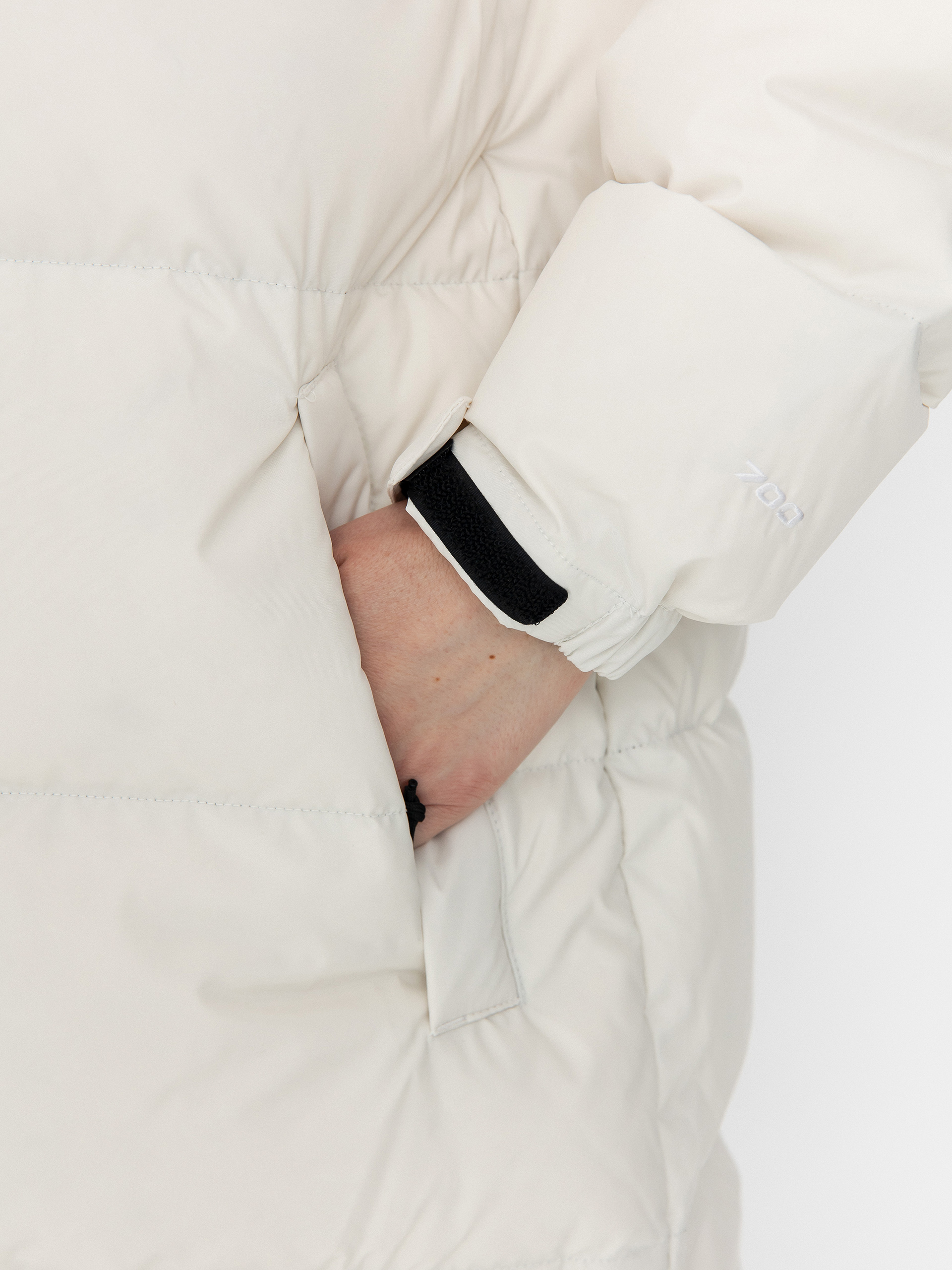 Geacă The North Face Nuptse Parka Wmn (white dune/tnf black)