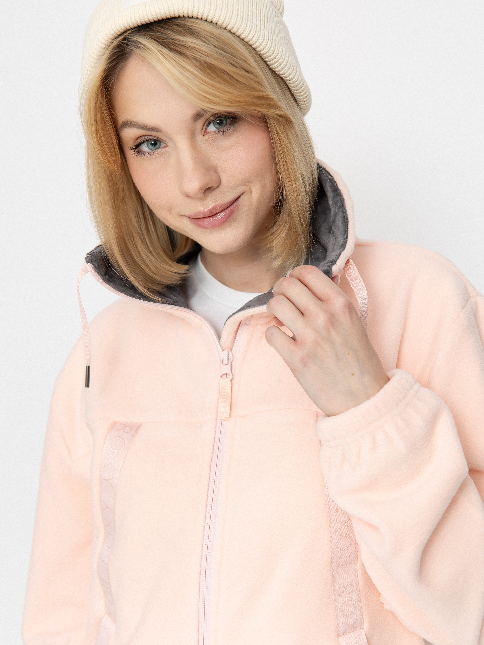 Pentru femei Hanorac din fleece Roxy Fleeting Snow (pink salt)