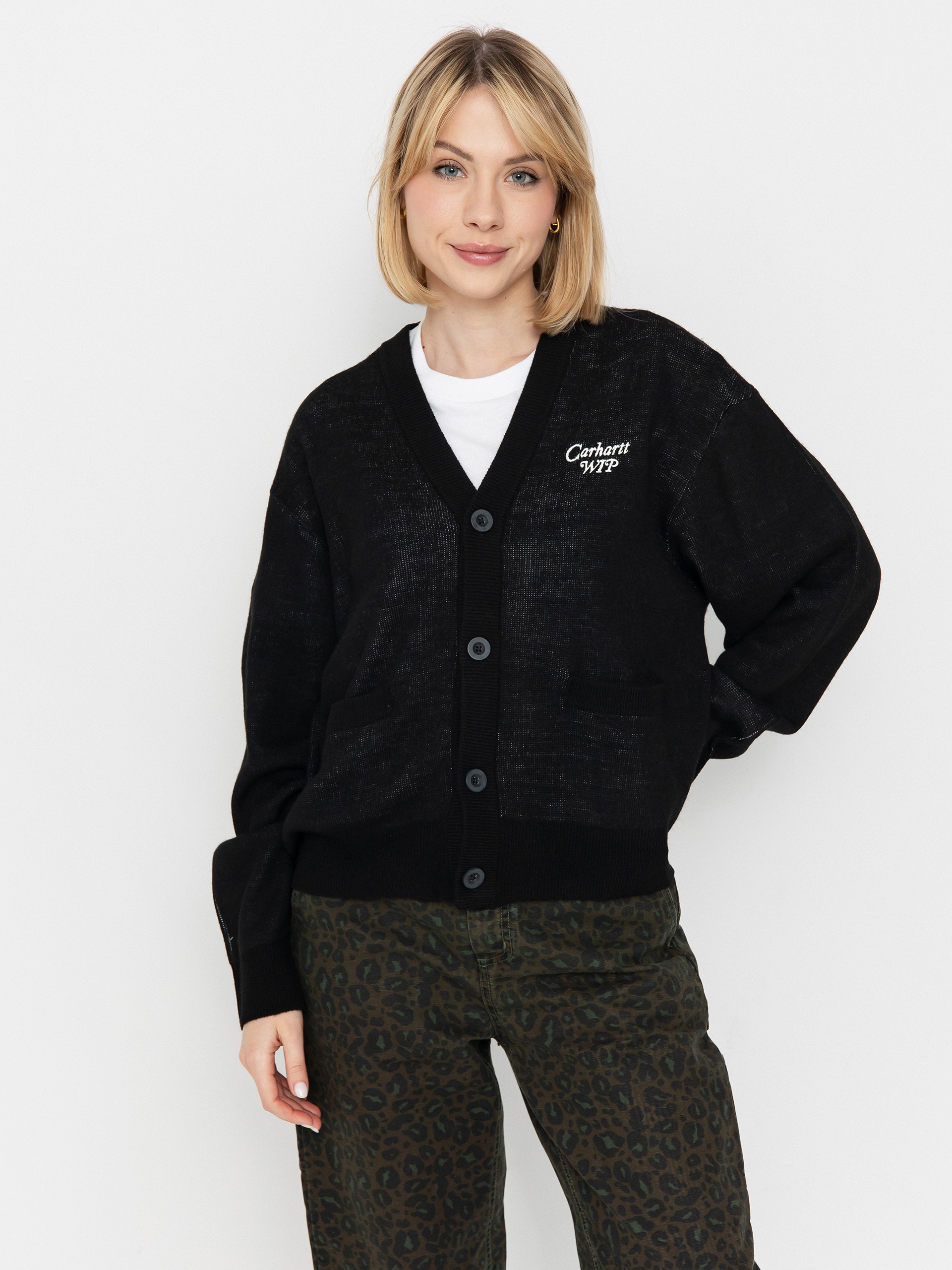 Pulover Carhartt WIP Harttbreaker Cardigan Wmn (black/wax)