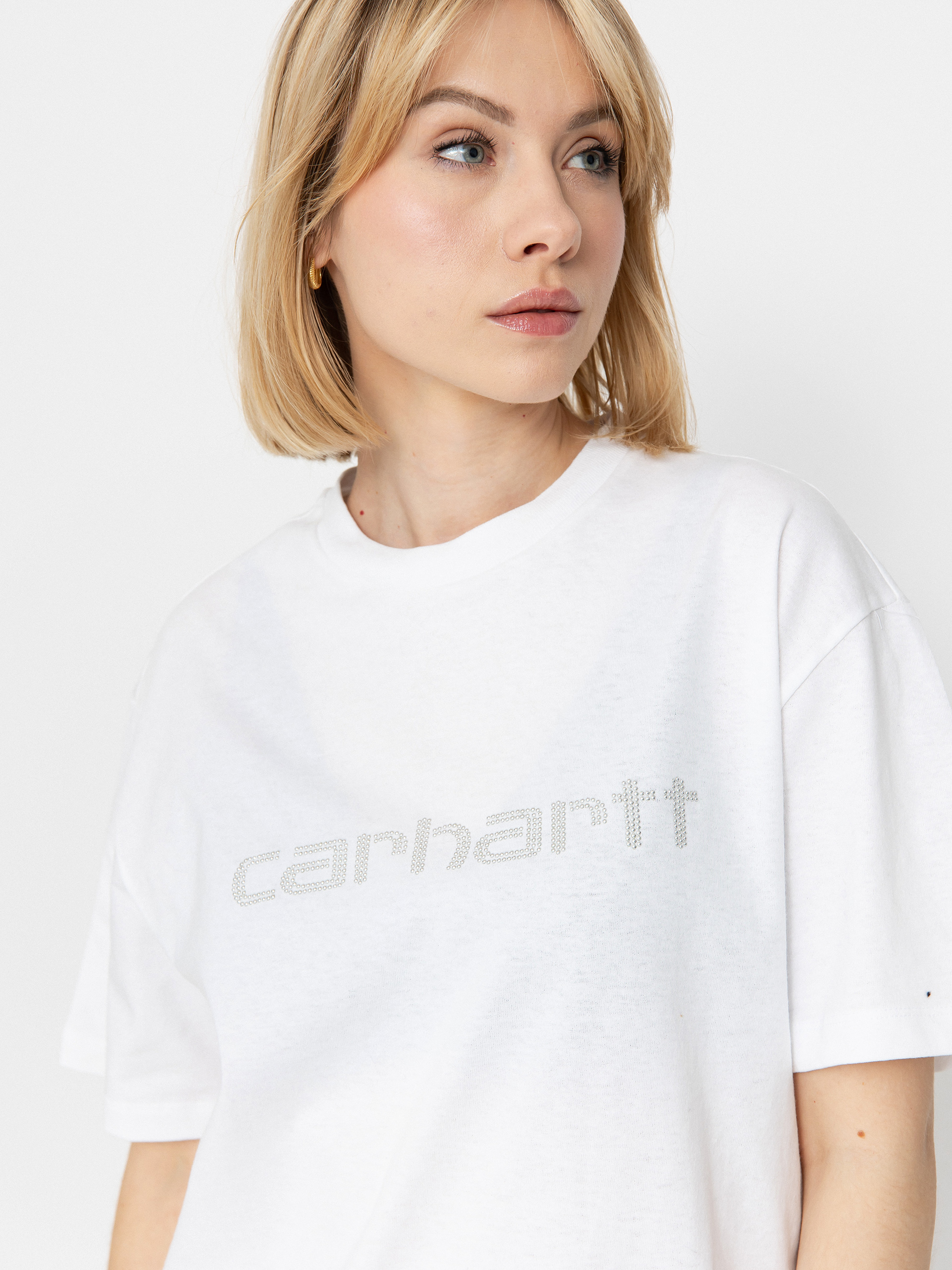 Tricou Carhartt WIP Rivet Script Wmn (white/silver)
