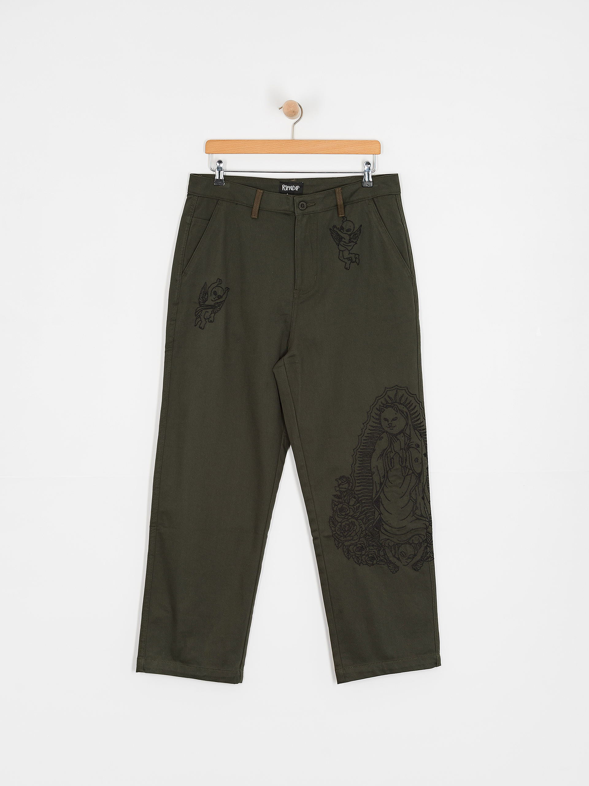 Pantaloni RipNDip Mother Nerm Twill (dark olive)