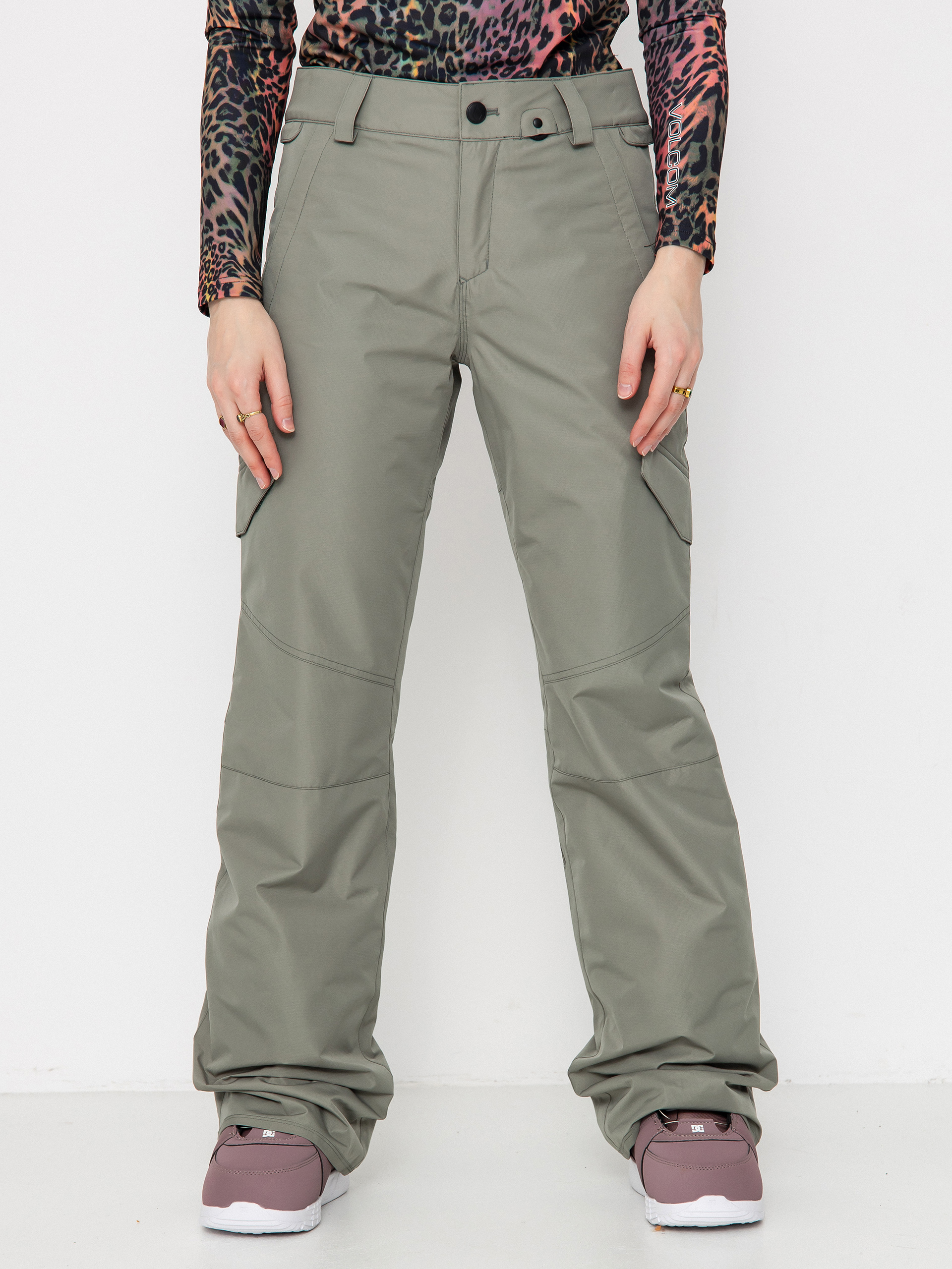 Pantaloni pentru snowboard Volcom Bridger Ins Wmn (lichen green)