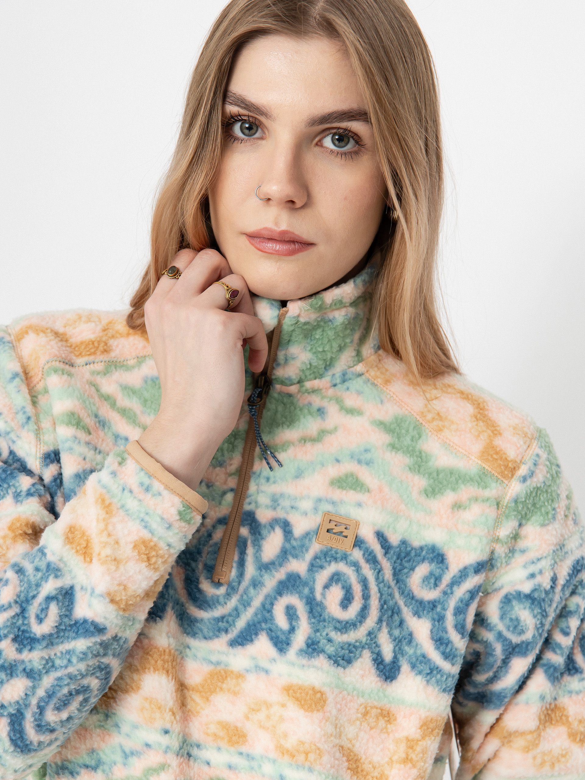 Pentru femei Hanorac din fleece Billabong Boundary Mock 3 (blue haze)