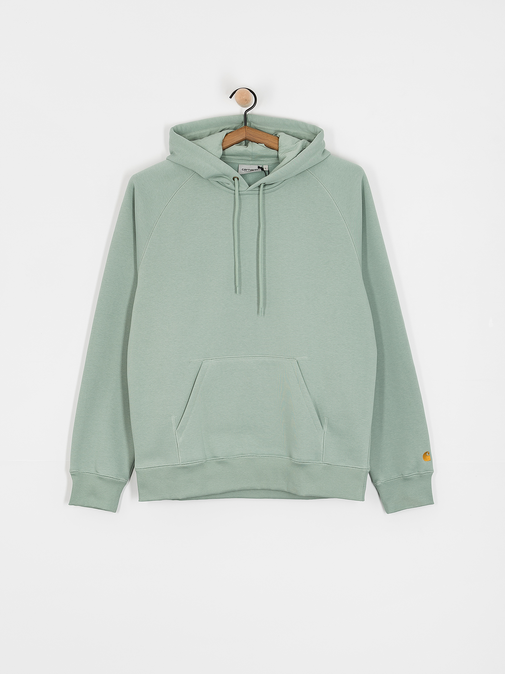 Hanorac cu glugă Carhartt WIP Chase HD (frosted green/gold)