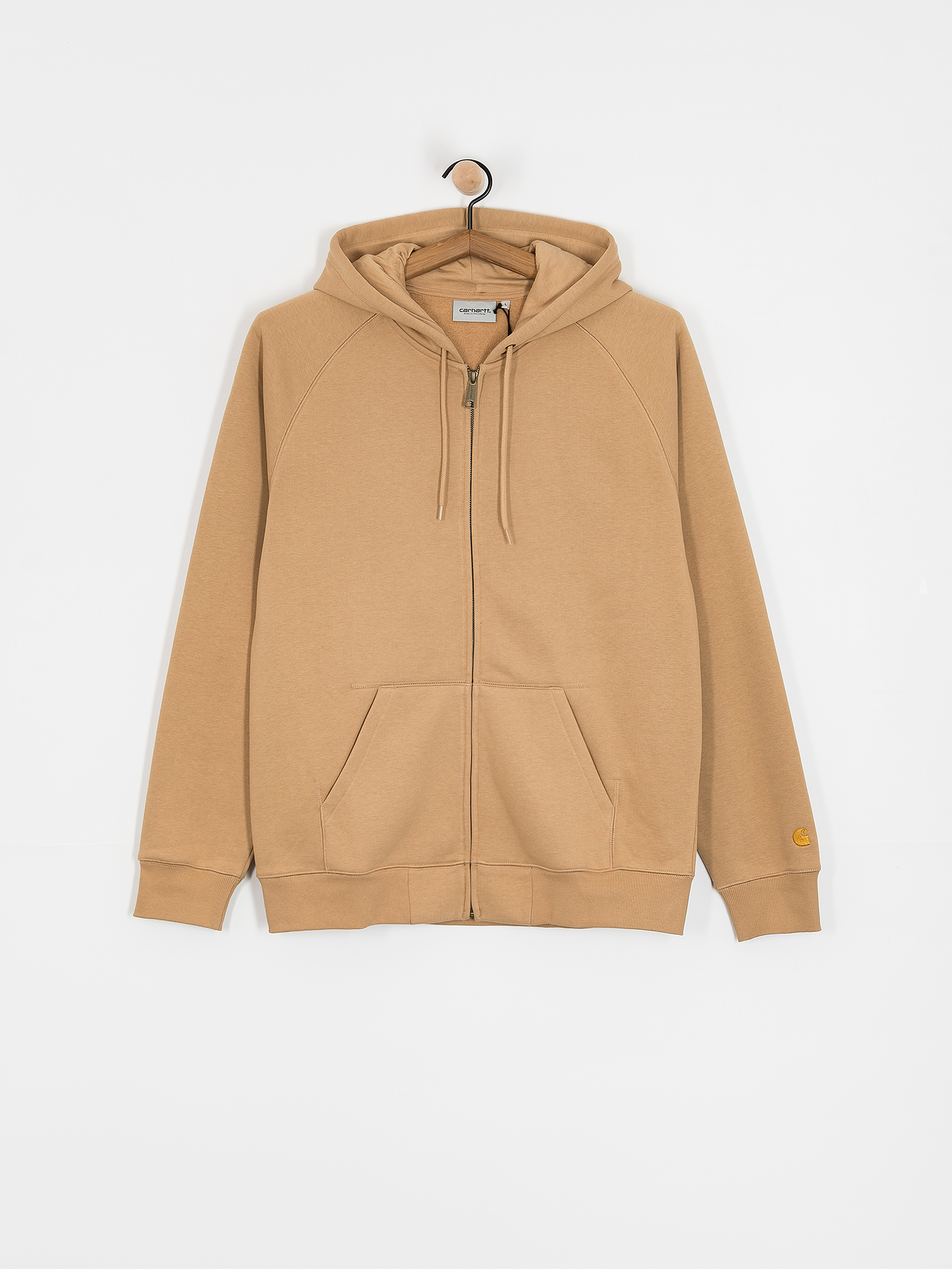 Hanorac cu glugă Carhartt WIP Chase ZHD (dusty h brown/gold)