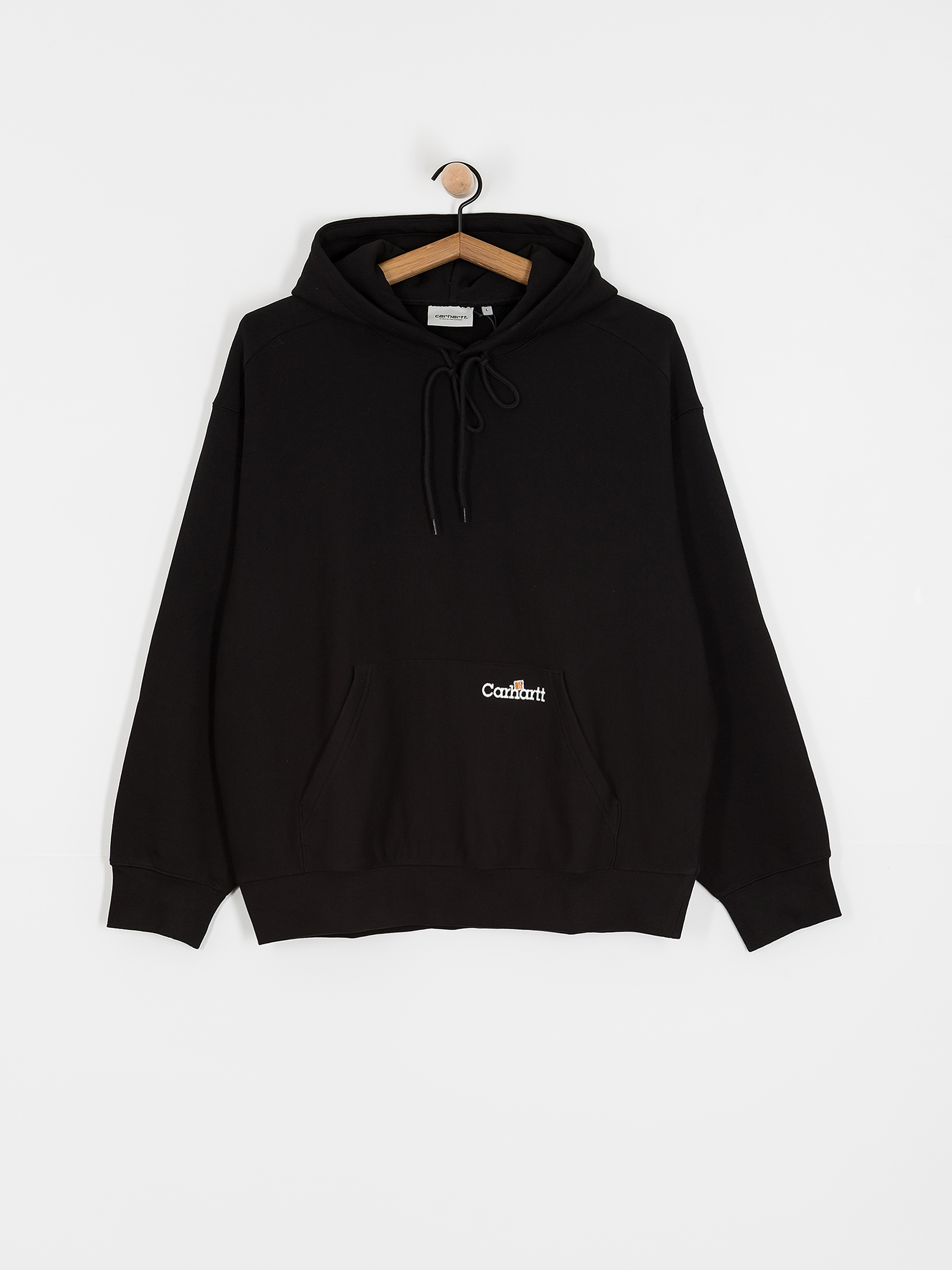 Hanorac cu glugă Carhartt WIP Label Script HD (black)