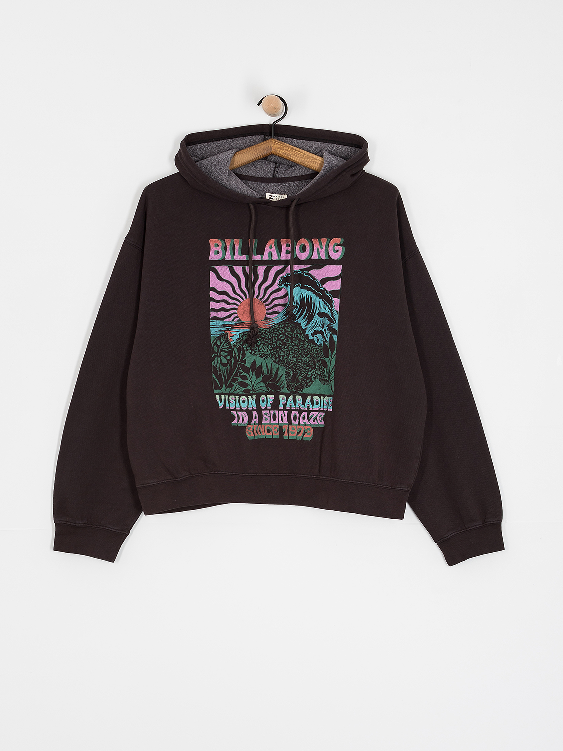 Hanorac cu glugă Billabong Keep It Up HD Wmn (black sands)