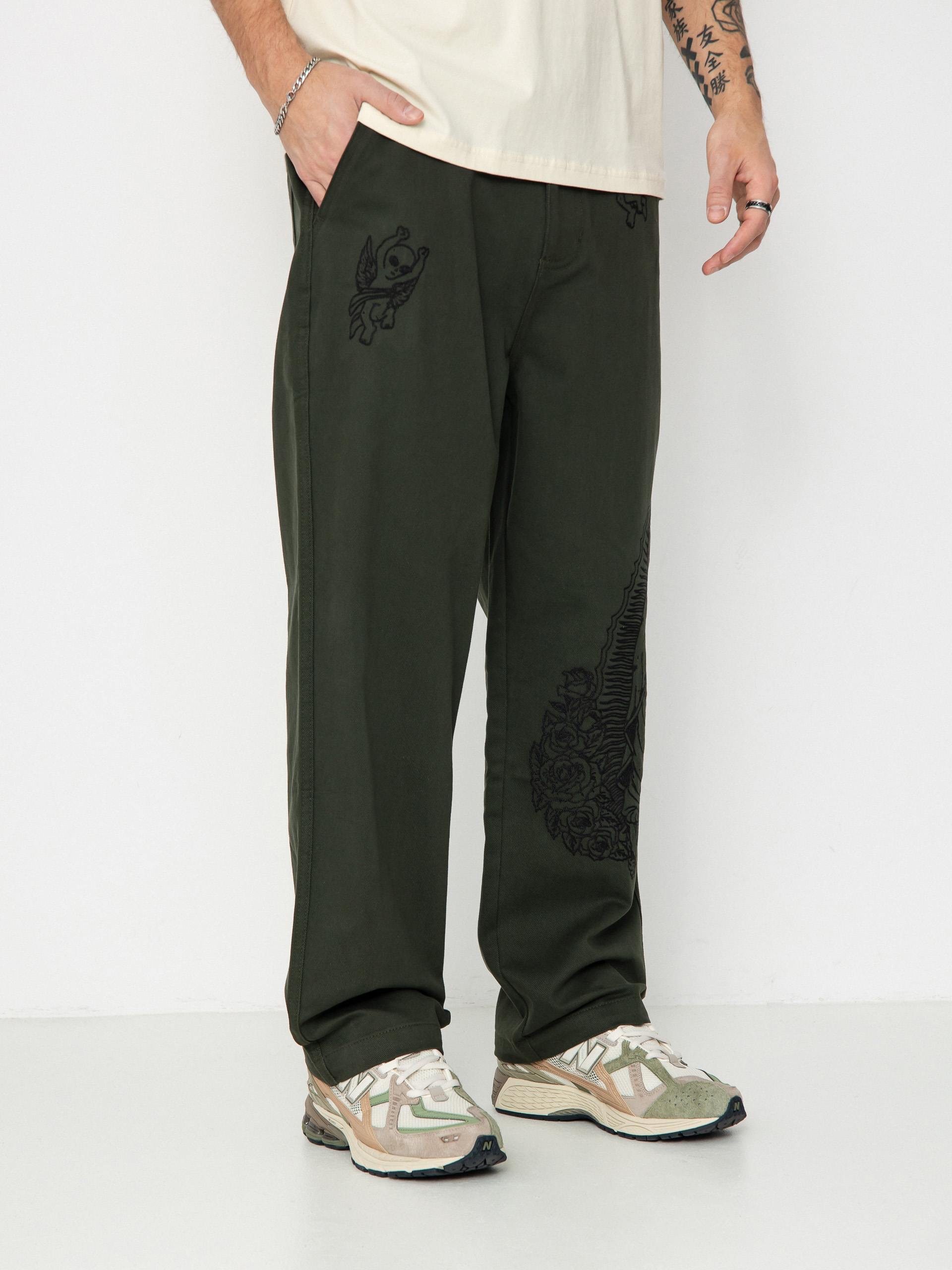 Pantaloni RipNDip Mother Nerm Twill (dark olive)