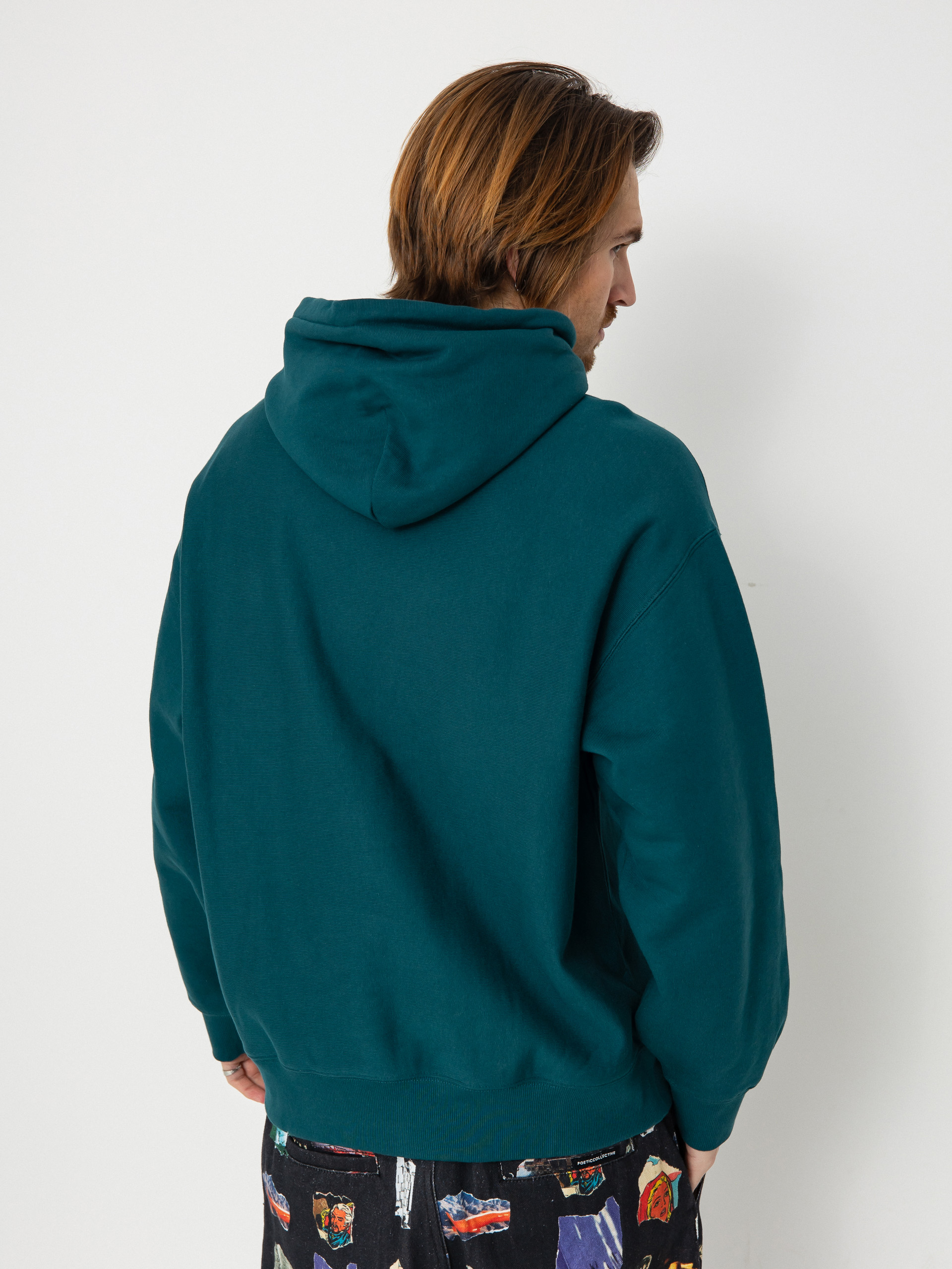 Hanorac cu glugă Carhartt WIP Label Script HD (malachite)