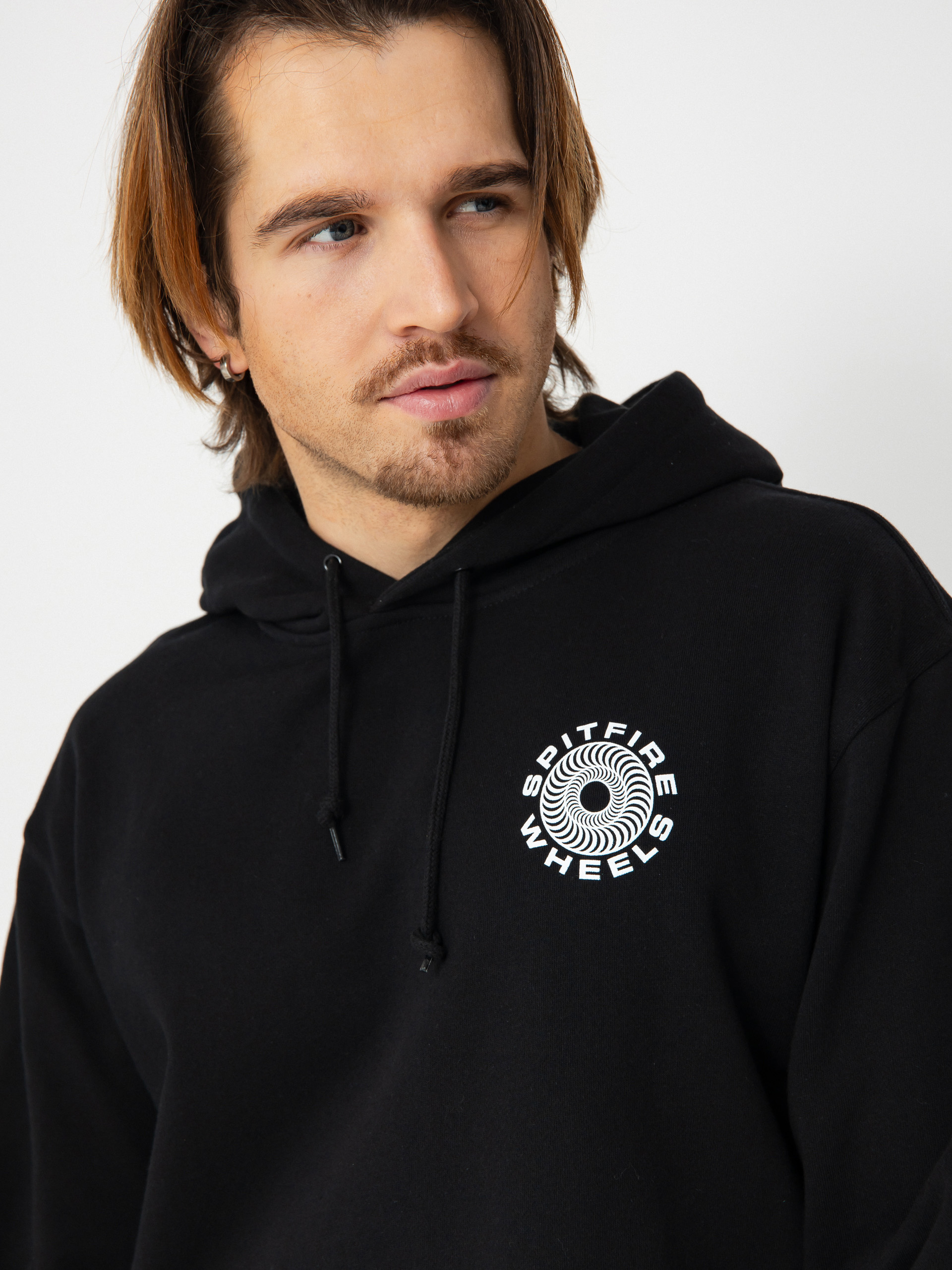 Hanorac cu glugă Spitfire Cls 87 Swirl HD (black/white)