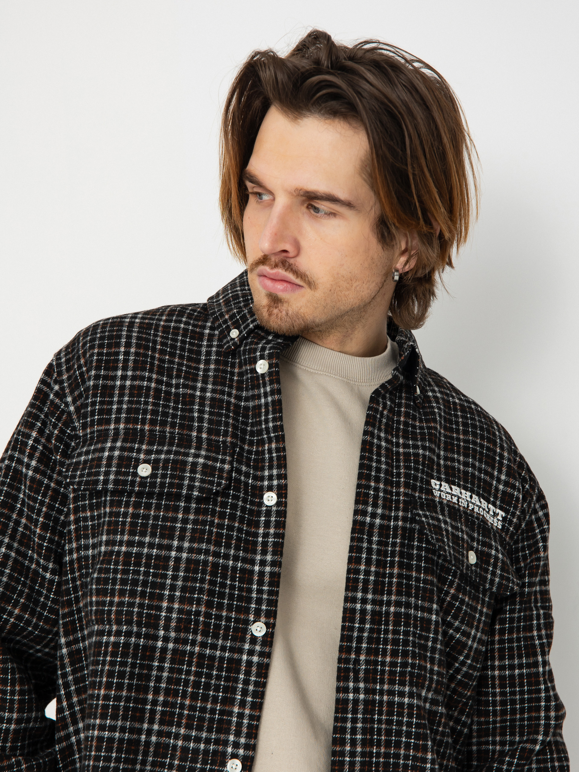 Cămașă Carhartt WIP Runaway Millett (millett check black/wax)