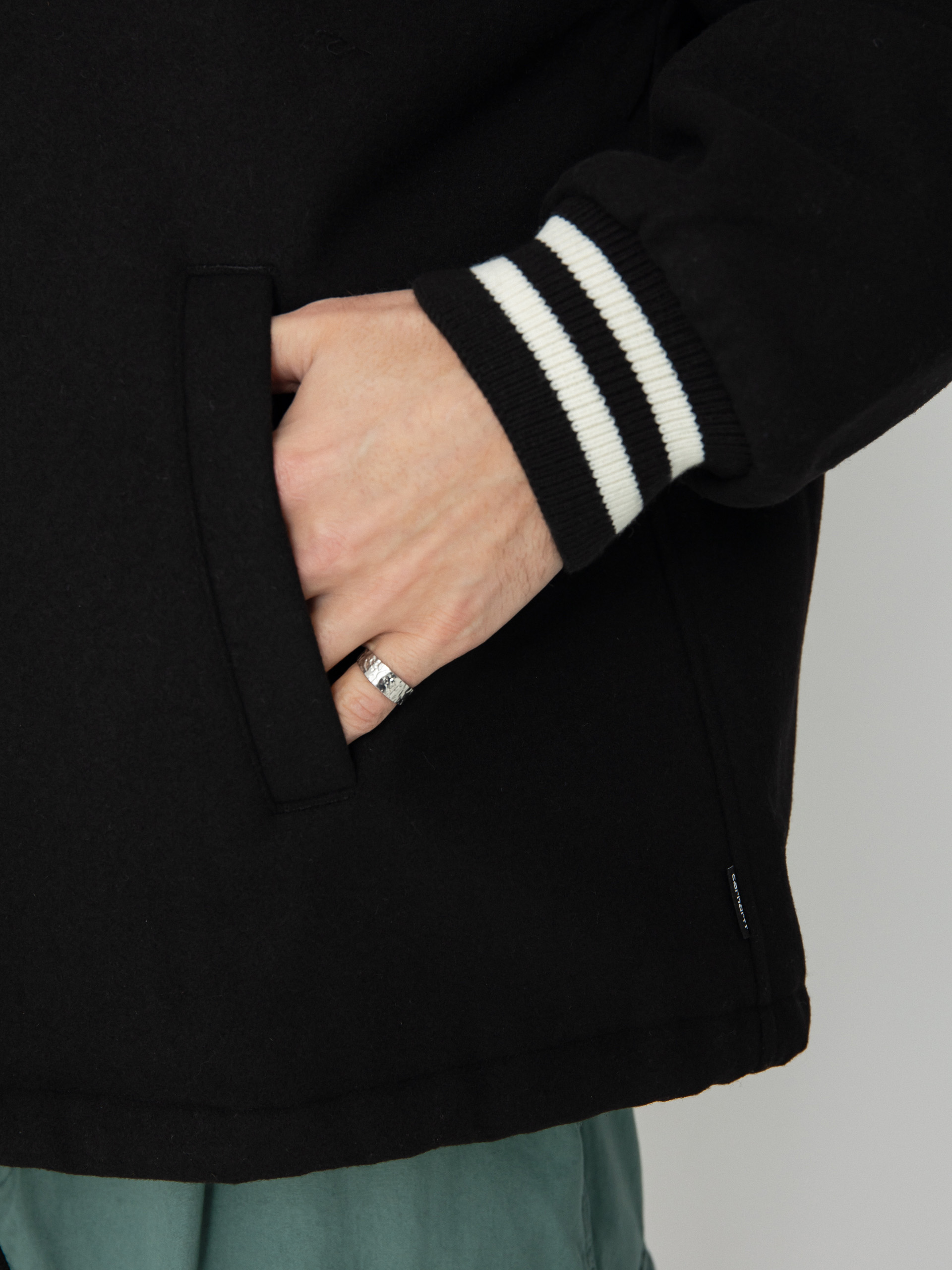 Geacă Carhartt WIP Wool Coach (black/wax)