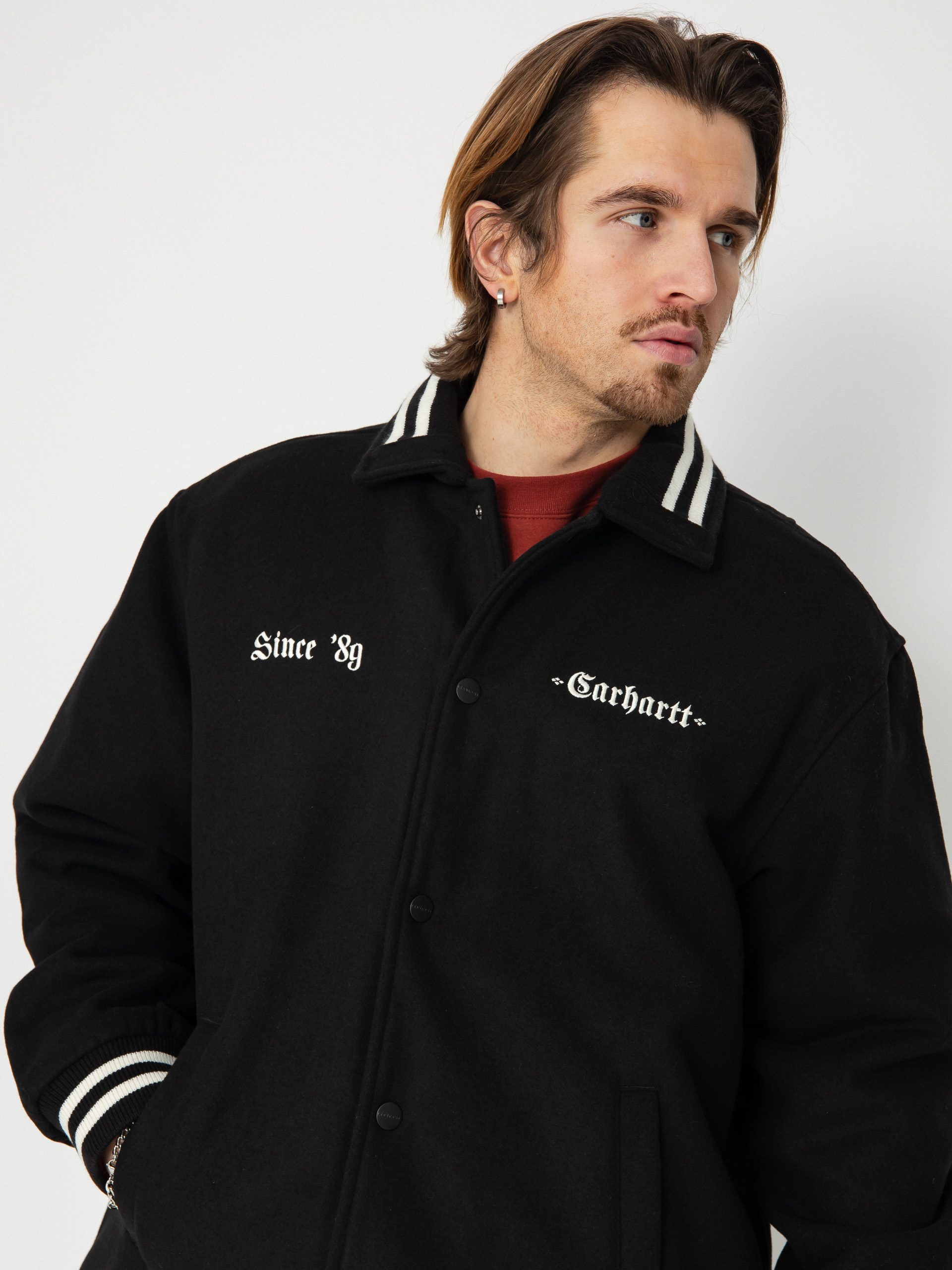 Geacă Carhartt WIP Wool Coach (black/wax)