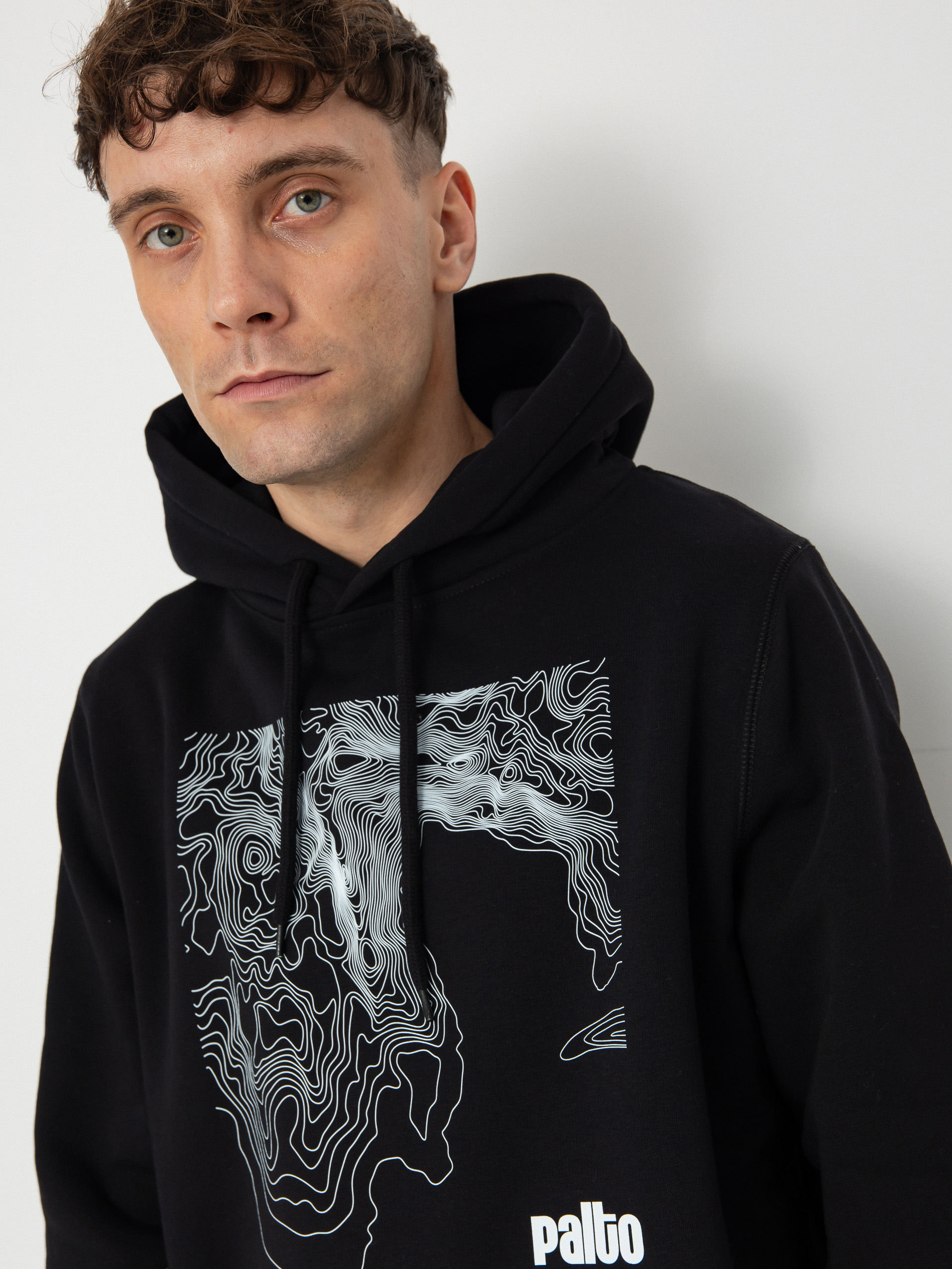 Hanorac cu glugă Palto Topography HD (black)