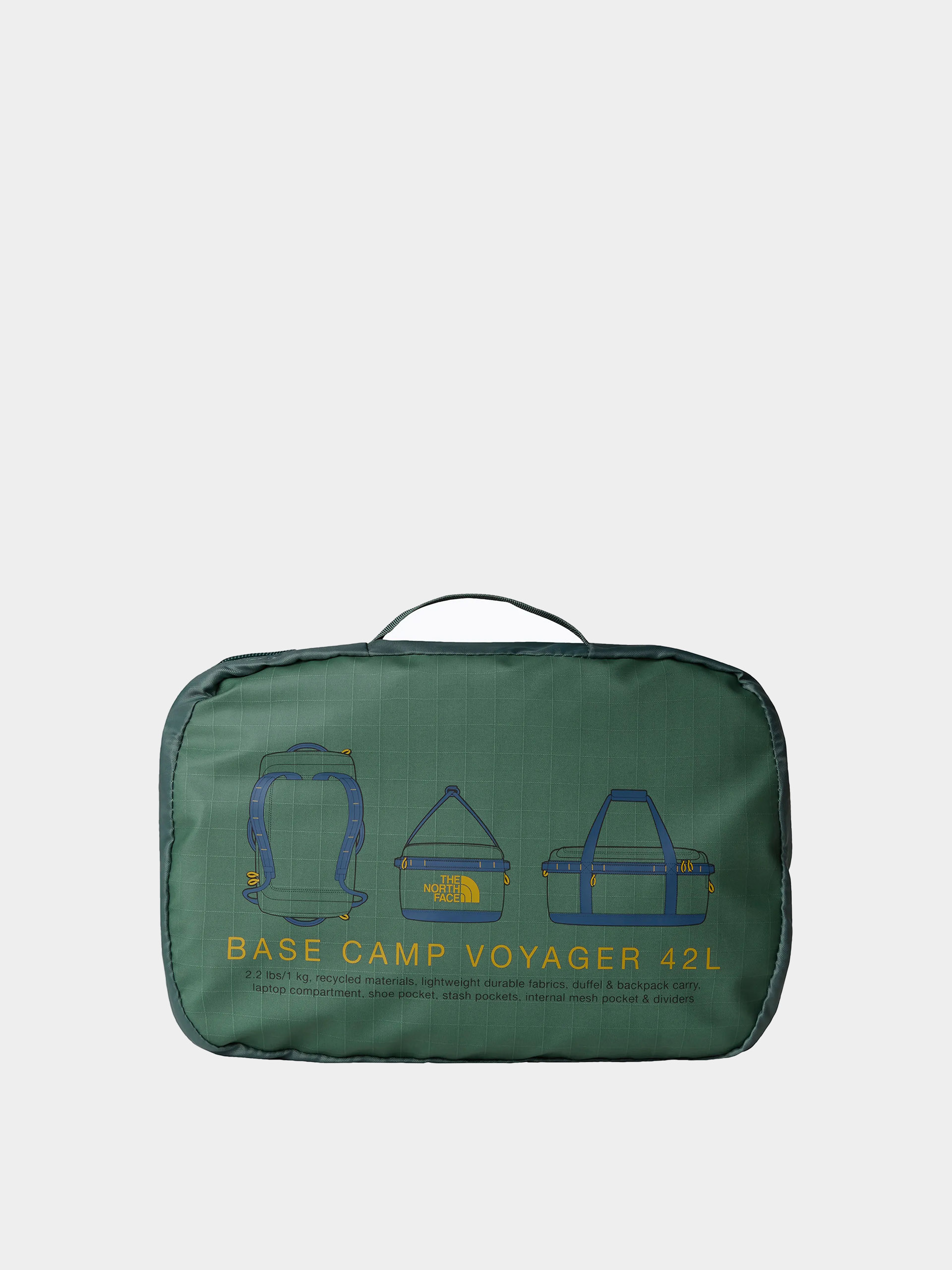 Geantă The North Face Base Camp Voyager Duffel 42L (duck green/shady blue)