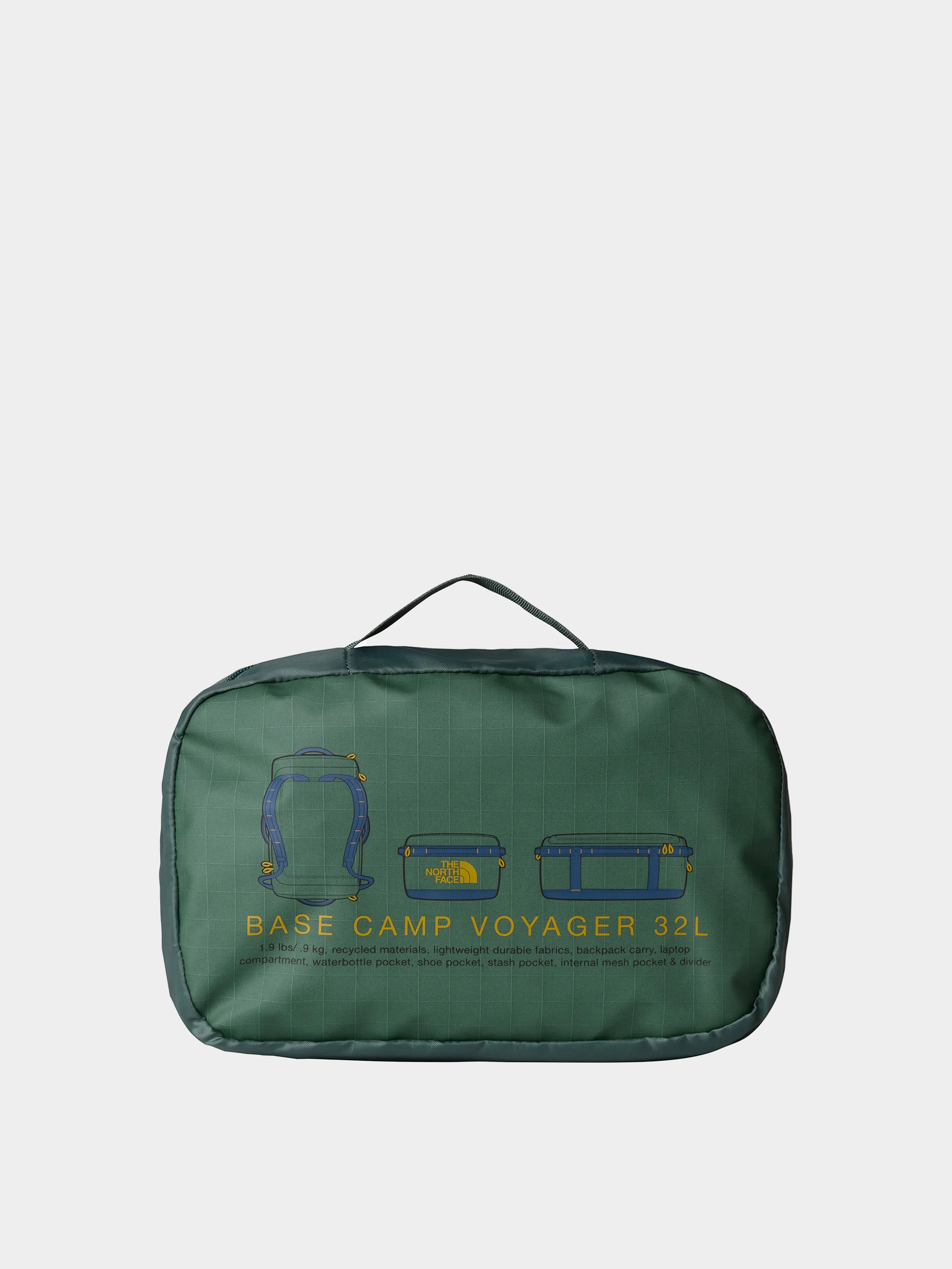 Geantă The North Face Base Camp Voyager Duffel 32L (duck green/shady blue)