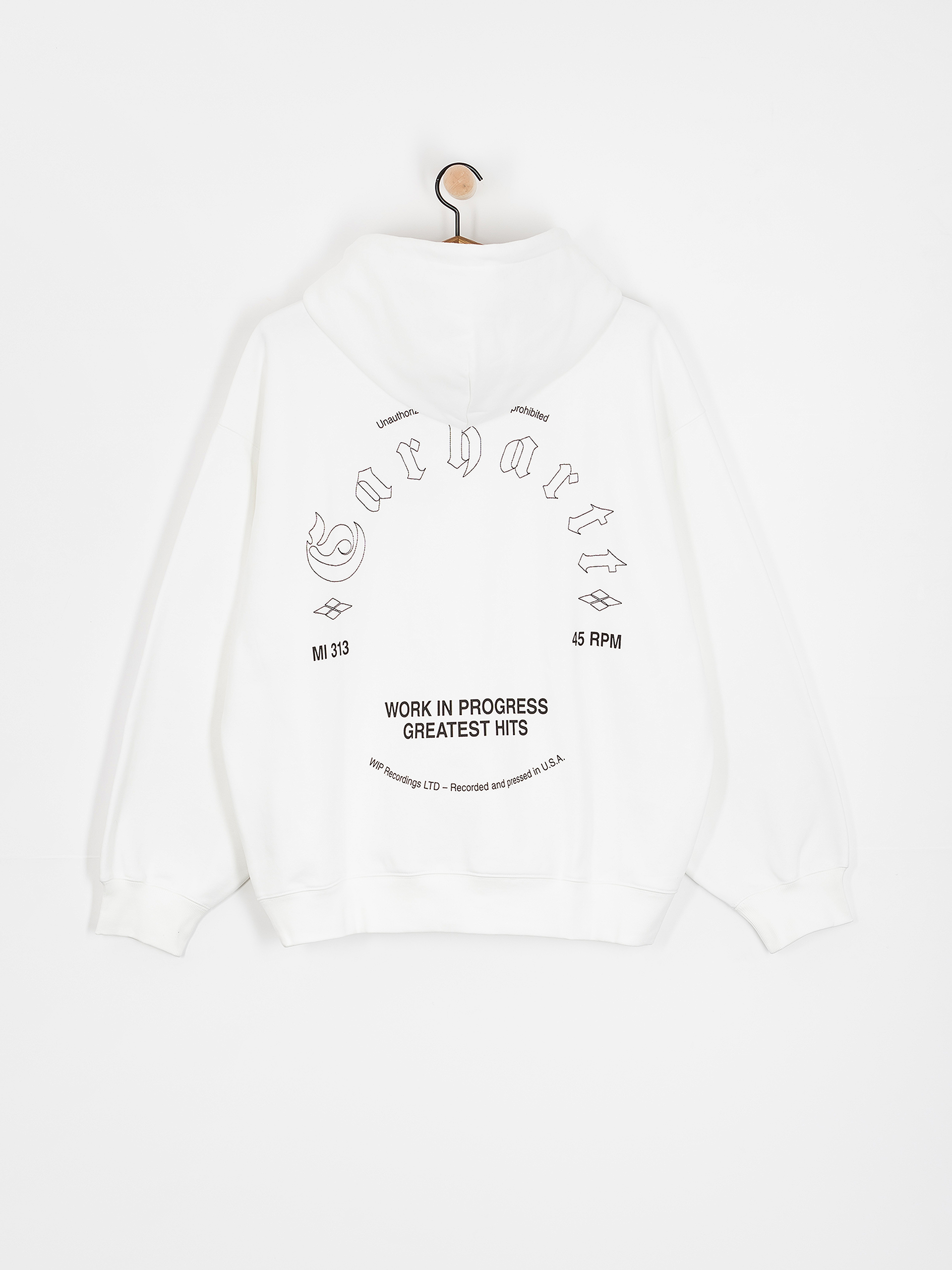 Hanorac cu glugă Carhartt WIP Greatest Hits HD (white/black)