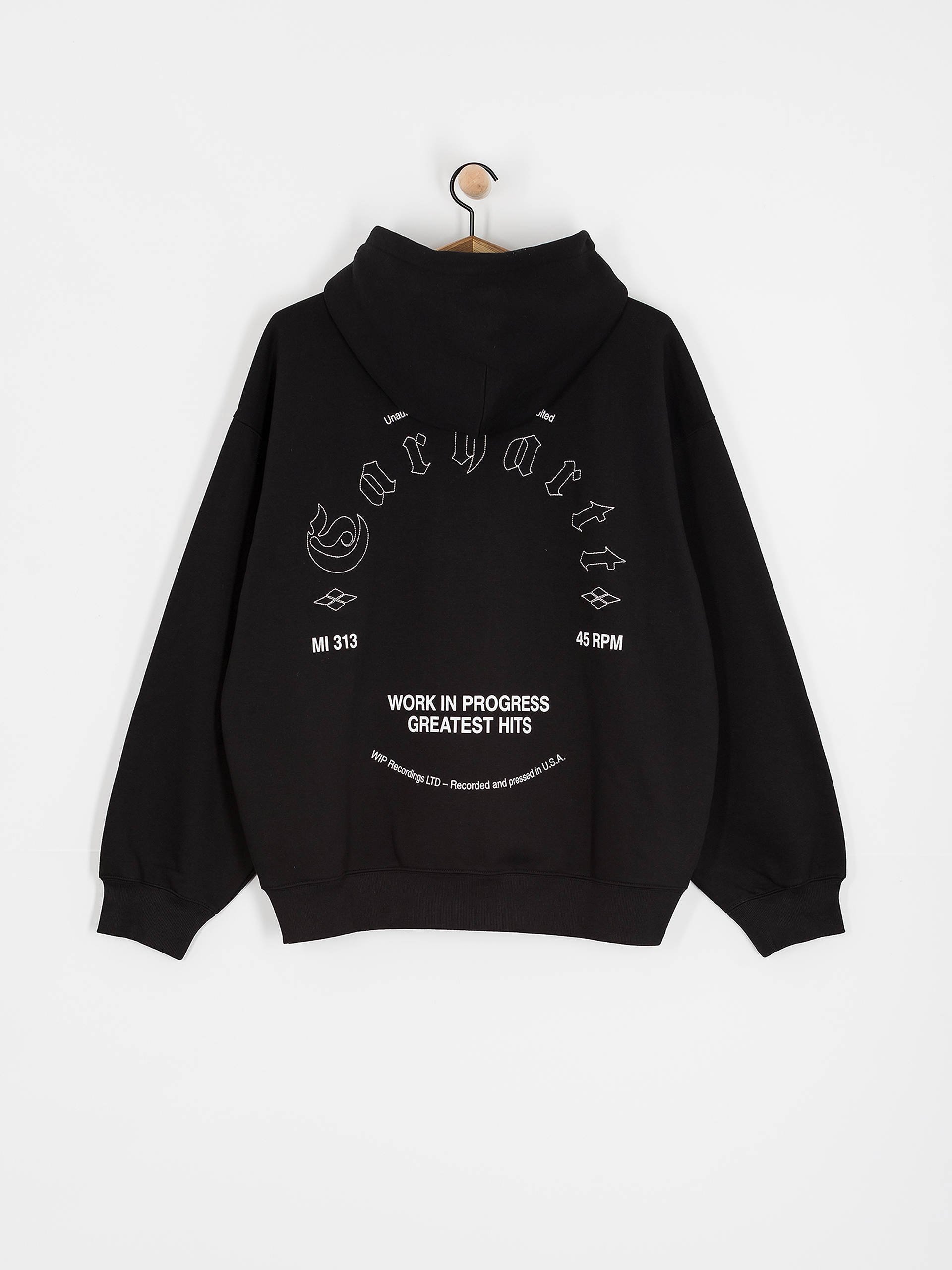 Hanorac cu glugă Carhartt WIP Greatest Hits HD (black/white)