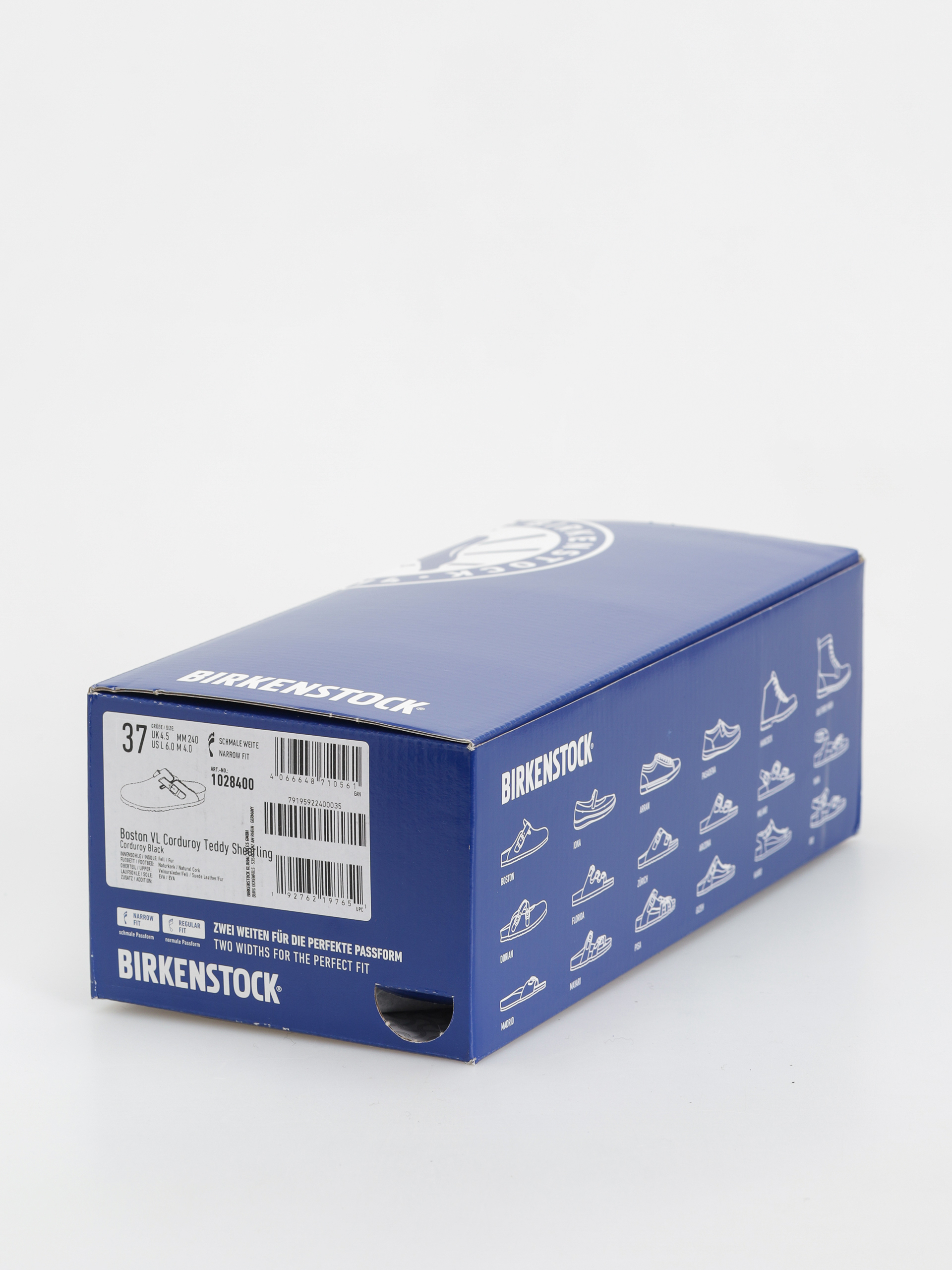 Șlapi Birkenstock Boston VL Fell Suede Leather Fur Narrow Wmn (corduroy black)