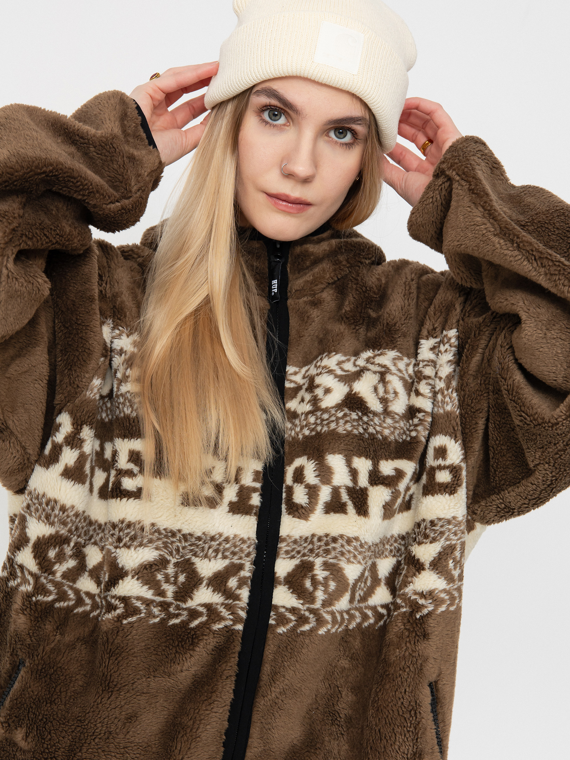 Pentru bărbați Hanorac din fleece HUF X Bronze High Pile (brown)