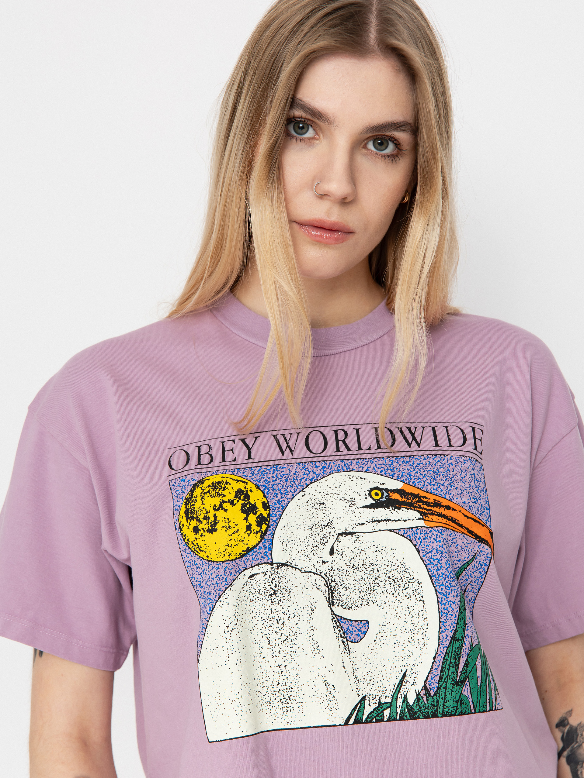 Tricou OBEY Stork Wmn (mauve shadows)