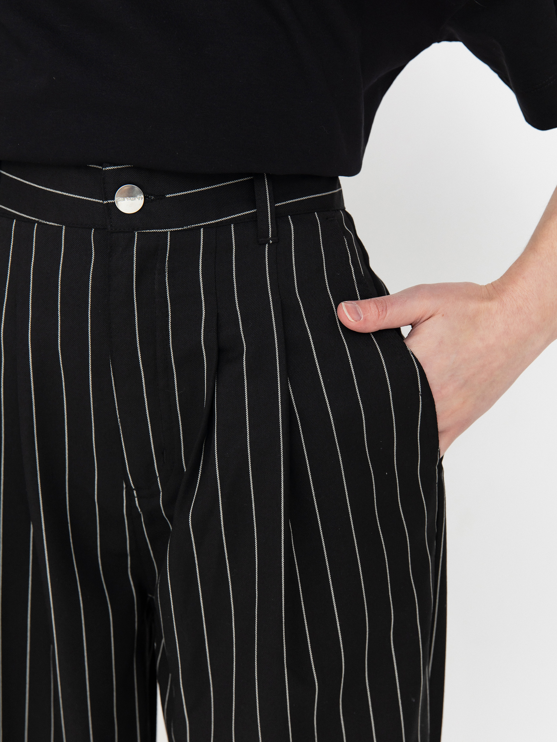 Pantaloni Carhartt WIP Seaton Wmn (seaton stripe black)