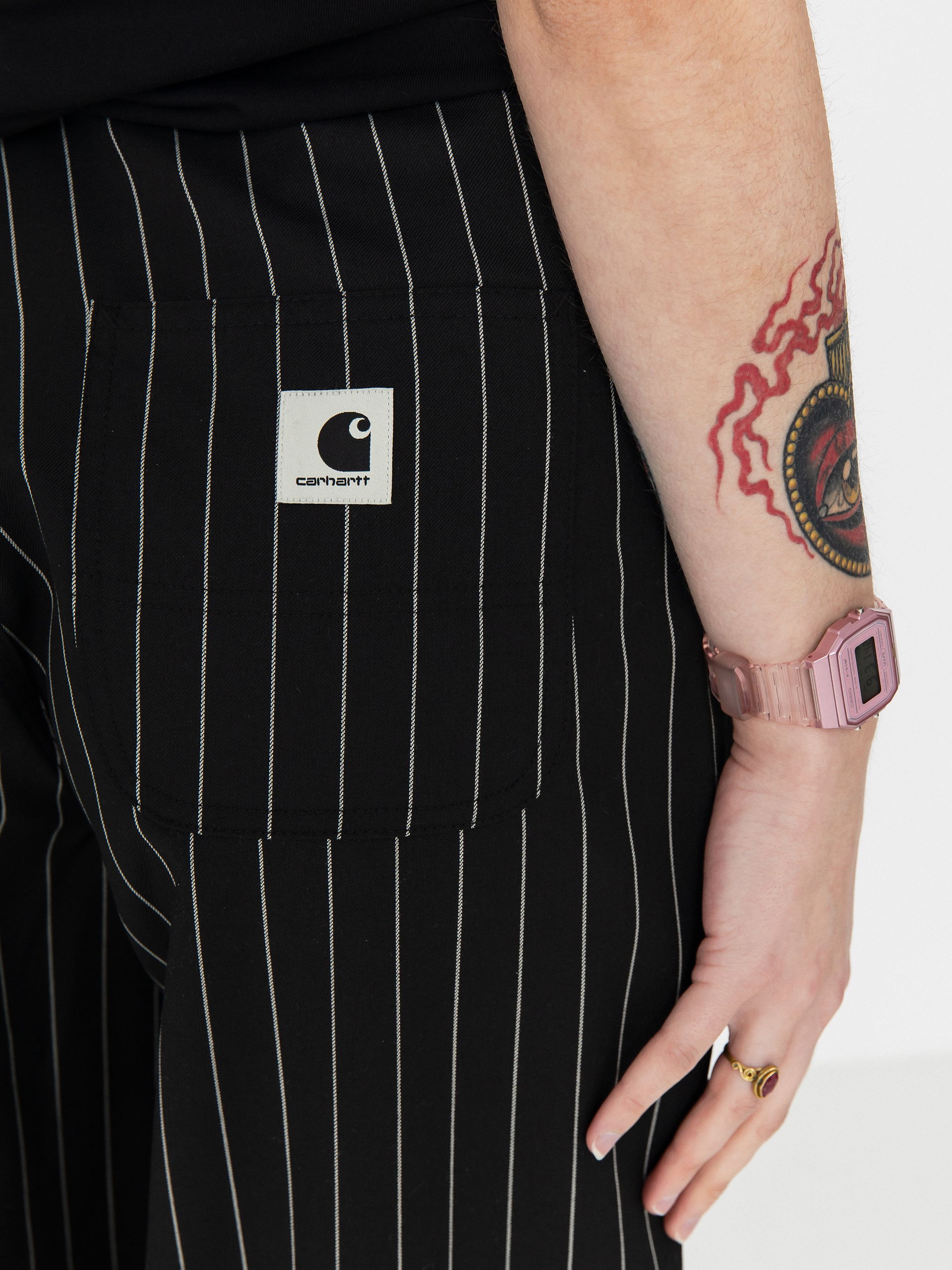 Pantaloni Carhartt WIP Seaton Wmn (seaton stripe black)